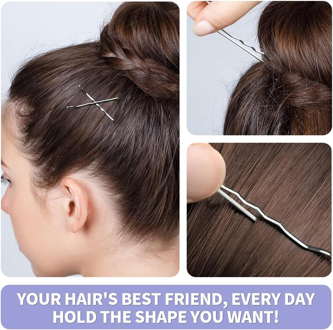 Bobby Pins 200 Count Hair Pins with Box, Metal Hair Pin, for Women, Ladies, Girls, Children, Hair Pin Wave Hair Grip for All Hair Types (4 Styles) image number 5