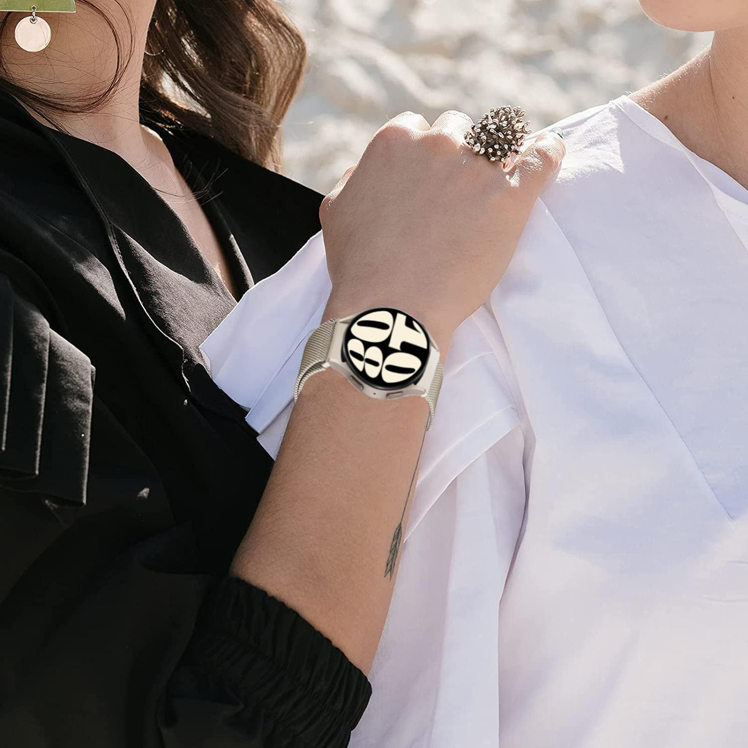 Milanese Band for Samsung Galaxy Watch 7/FE/6/5/4 40Mm 44Mm/Galaxy Watch 6 Classic 47Mm 43Mm/Galaxy Watch 5 Pro 45Mm/4 Classic 46Mm 42Mm Women/Men,Mesh Magnetic Loop Strap,No Gap Metal Correa image number 3