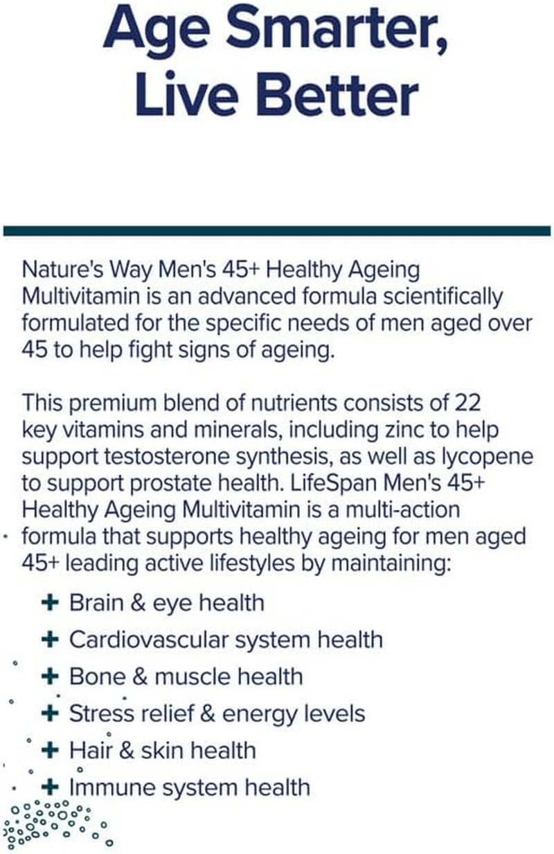 Nature'S Way Men'S Lifespan 45 plus Healthy Ageing Multivitamin 60 Tablets image number 1