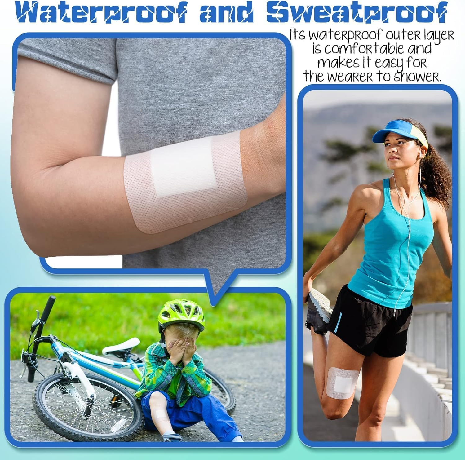 Wound Dressings Adhesive, 10 Pack Waterproof Sterile Dressing Pads Padding with Absorbent Patch, Individually Wrapped(10 X 10Cm) image number 4