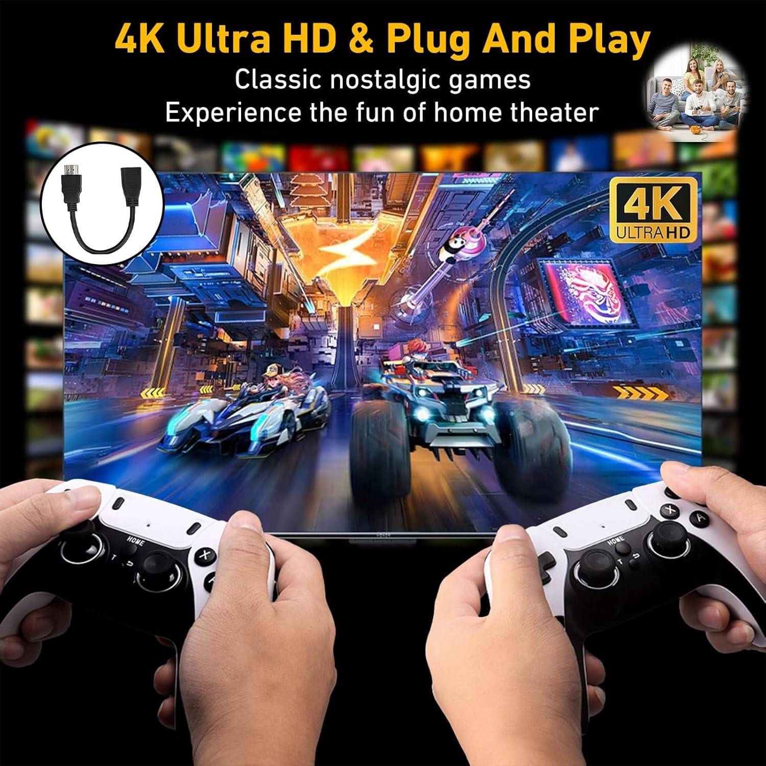 CHICCLO Retro Game Console, Retro Game Stick,2.4G Wireless Mini Video Games Emulator (128G) image number 1