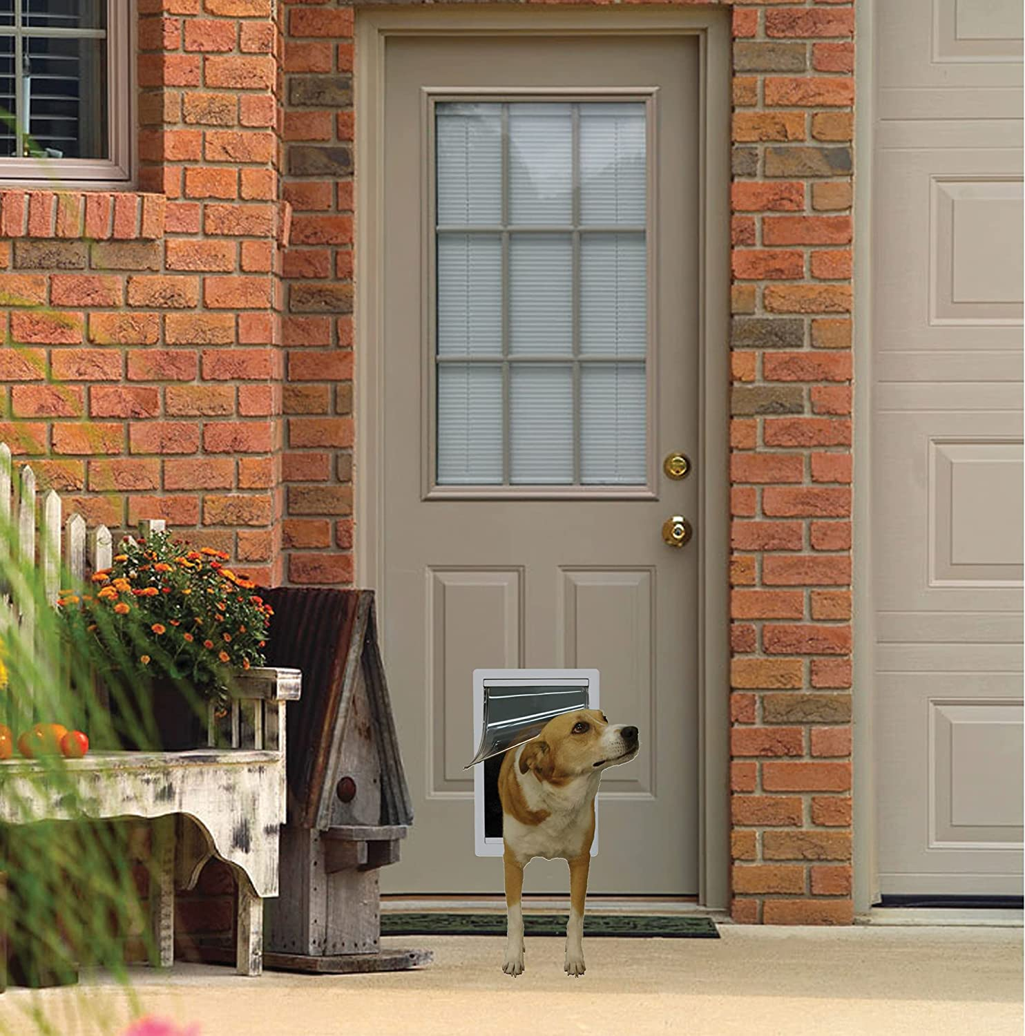 Ideal Pet Products Designer Series Plastic Pet Door with Telescoping Frame, Extra-Large, 10.5" X 15" Flap Size