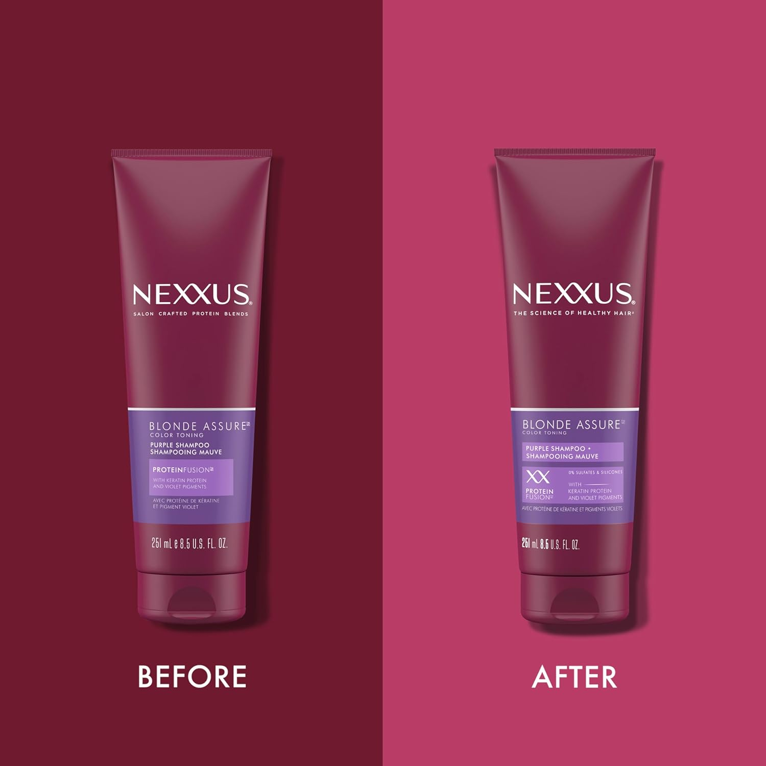 Nexxus Blonde Assure Purple Shampoo, for Blonde Hair Color Care Shampoo, Keratin Protein 8.5 Oz image number 2