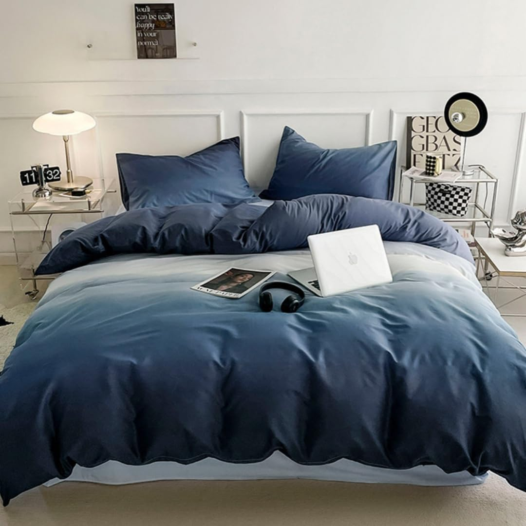 6Pcs Bedsheet King Size Xversion Duvet Cover Set,Soft Cotton Bedding for 200X200Cm Bed,Includes 1 Quilt Cover 220X240Cm,1 Flat Sheet 250X235Cm, 4 Pillowcases 48X74Cm,All-Season,Machine Washable (V1) image number 3