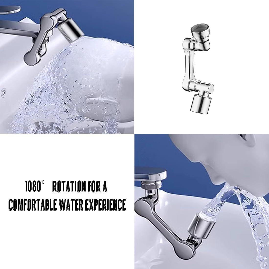 Rotating Tap Attachment Extension, 1080 Degree Multifunctional Extension Tap, Rotating Tap, Swivel Water Tap Attachment, Faucet Extender - BPA Free image number 4