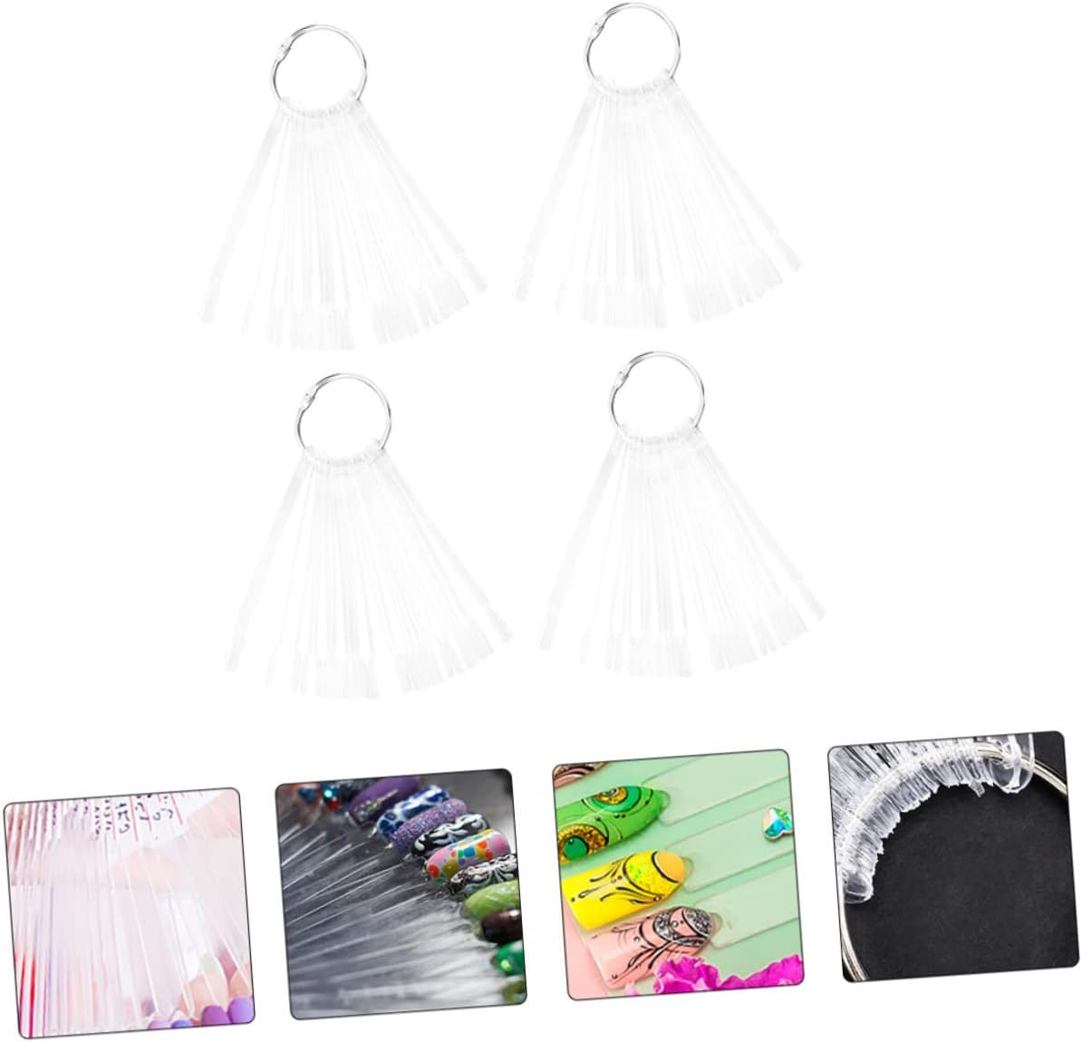 FOYTOKI 150Pcs Nail Art Display Tips Cards Practice Nails for Beginners Tech Supplies Manicure Sample Plates image number 4