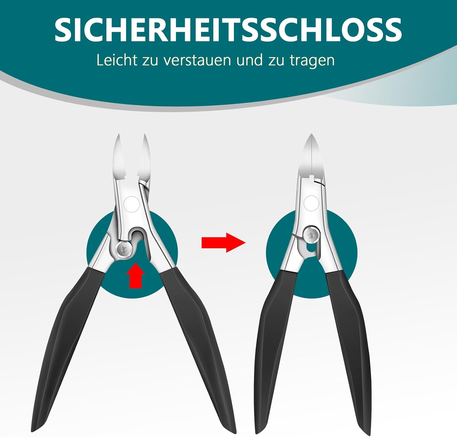 Precision Nail Scissors for Toenails and Fingernails, Sharp Stainless Steel Foot Nail Scissors for Thick and Deep Ingrown Toenails (Black) image number 6