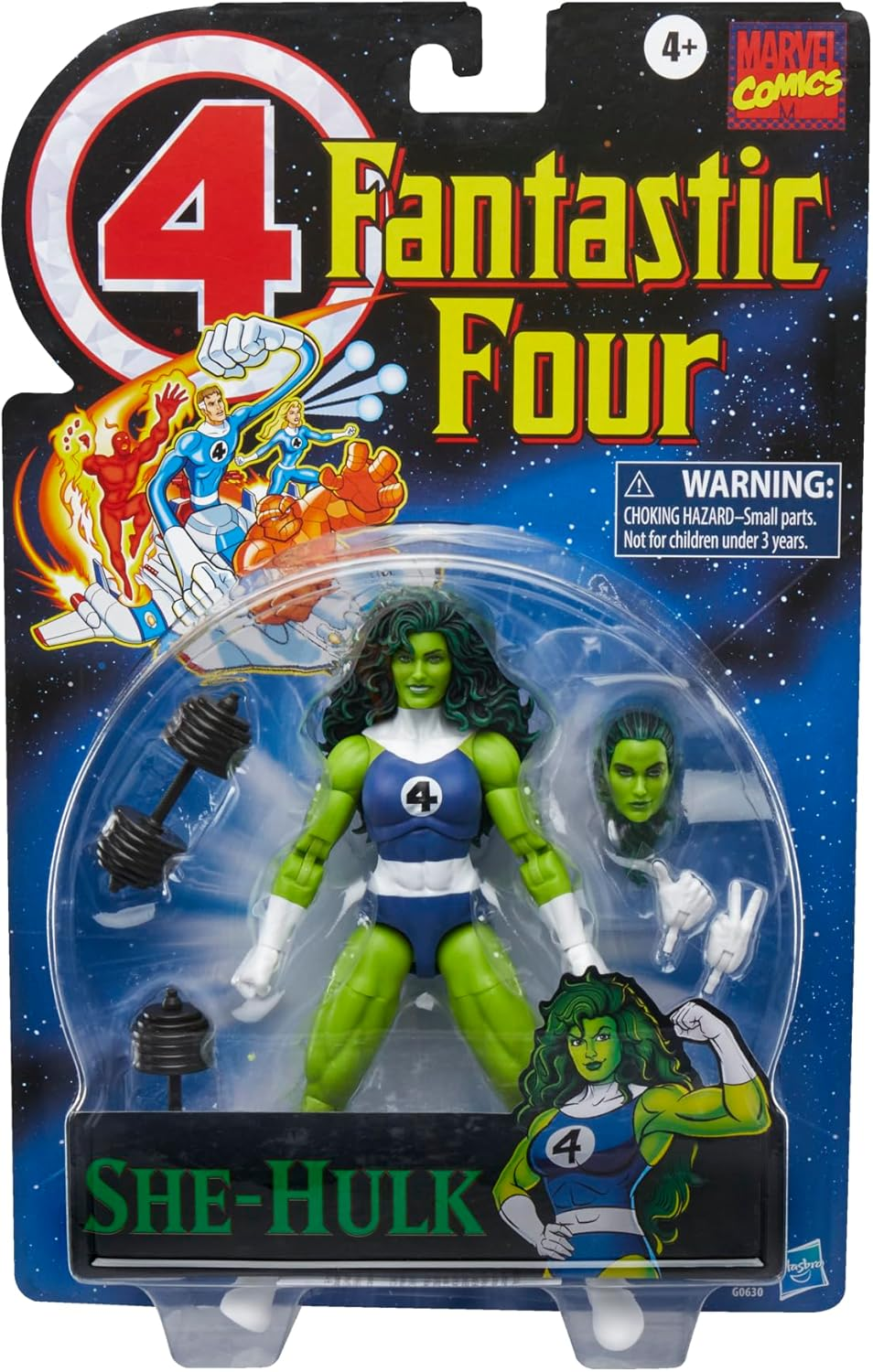 Marvel Legends Series She-Hulk, Retro Cardback Fantastic Four Comics-Inspired Collectible 6-Inch Scale Action Figure image number 3