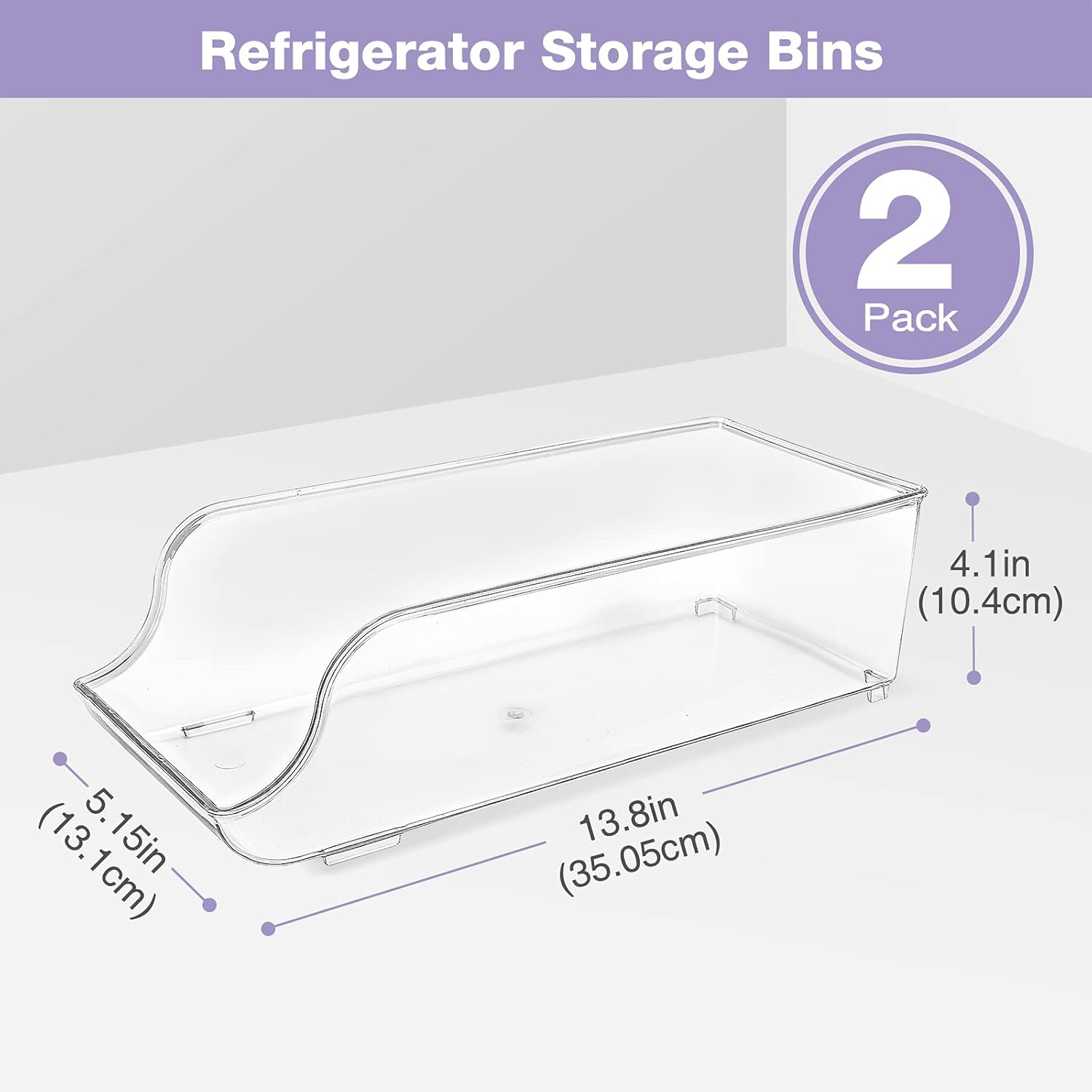 Puricon [2 Pack] Refrigerator Organizer Bins Can Dispenser Storage Holder, Soda Beverage Canned Food Container Bin Clear Plastic Pantry Storage Rack for Fridge Pantry Kitchen Countertops Cabinets image number 4