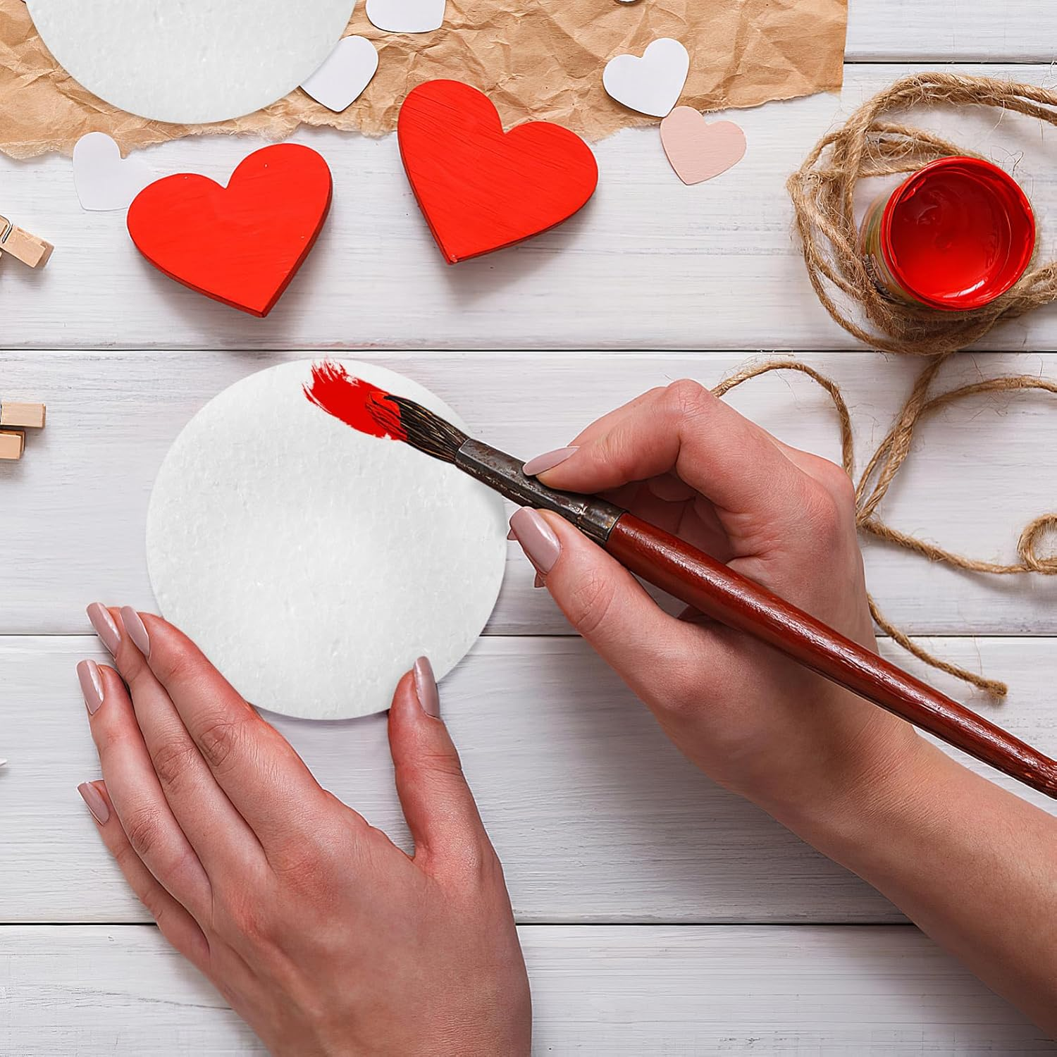 Toddmomy 18Pcs Foam Circles for Crafts,Polystyrene round Foam Disc Thick round Discs for DIY Projects White,3 Inch image number 6