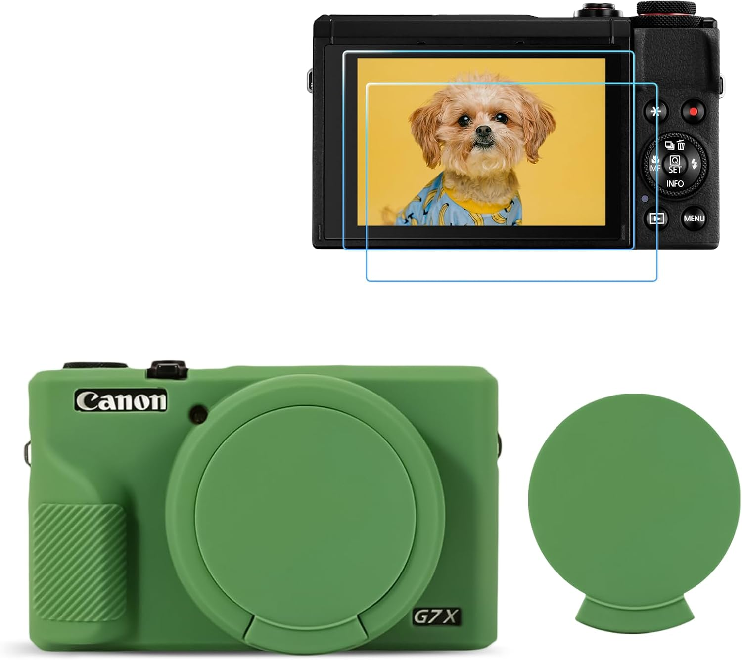 TYUANDOUER G7X Mark III Case & LCD Screen Protector Accessories Kit, Soft Silicone Case for Canon Powershot G7X Mark III Camera, Lightweight Protective Case Cover for G7X3 G7XIII - Dark Brown