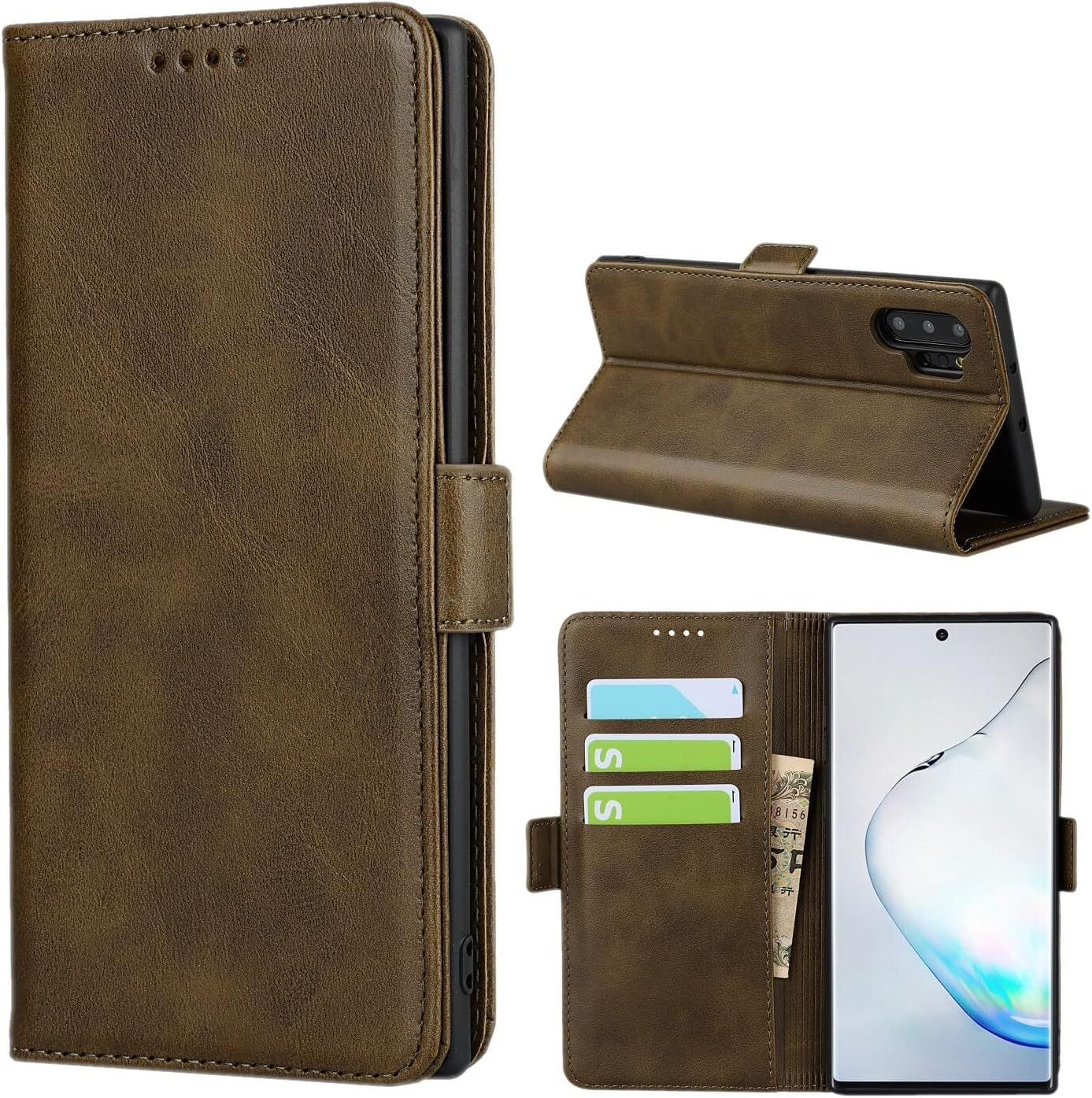 Cavor for Samsung Galaxy Note20 Ultra Case,Note20 Ultra 5G Case,Leather Wallet Phone Case with Magnetic Closure & Card Slots(6.9")-Black