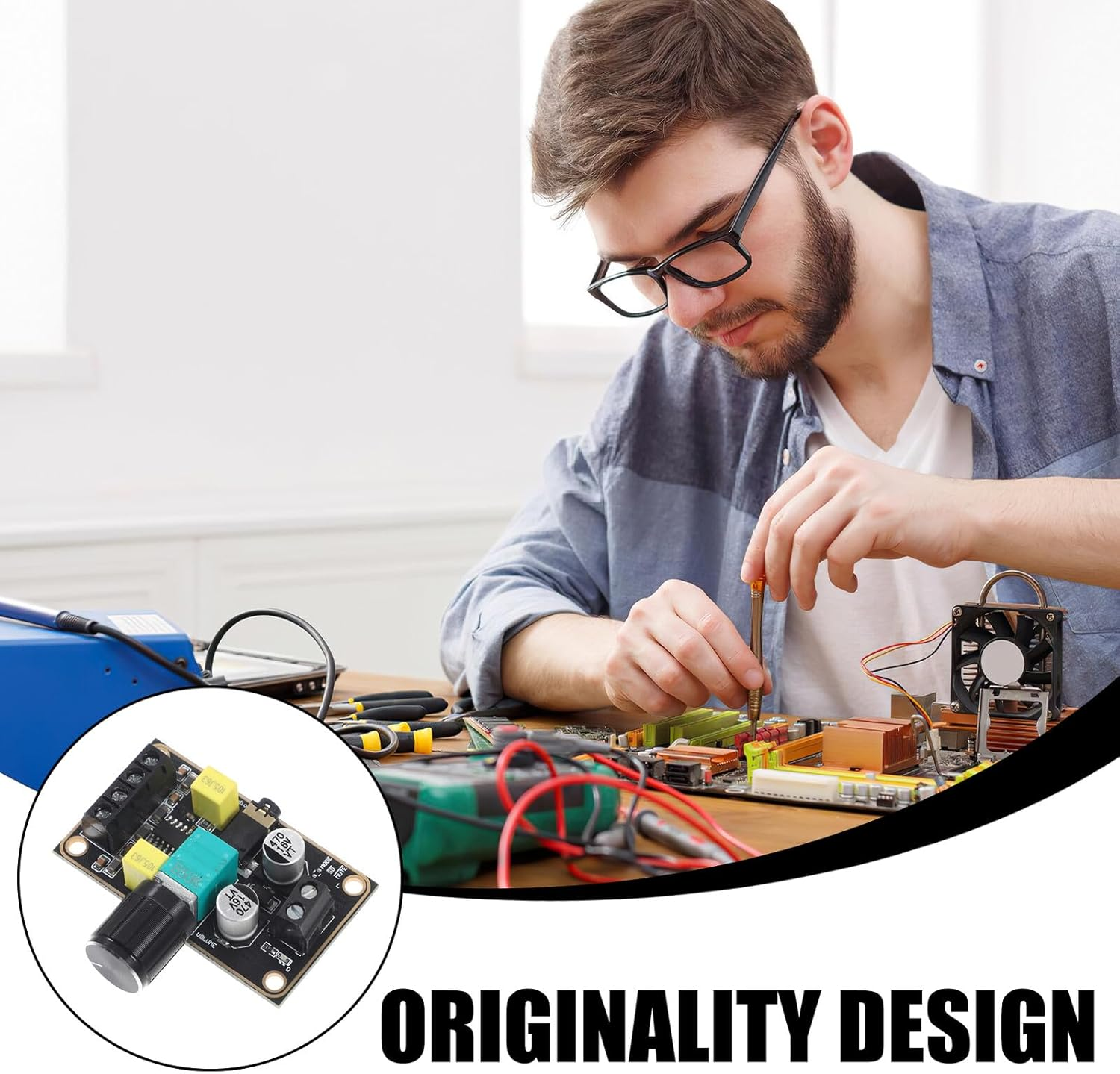 Gatuida PAM8406 Digital Audio Amplifier Board Class a Power Amplifier Module Volume Control for DIY Speakers and Home Theater Subwoofer Protection image number 3