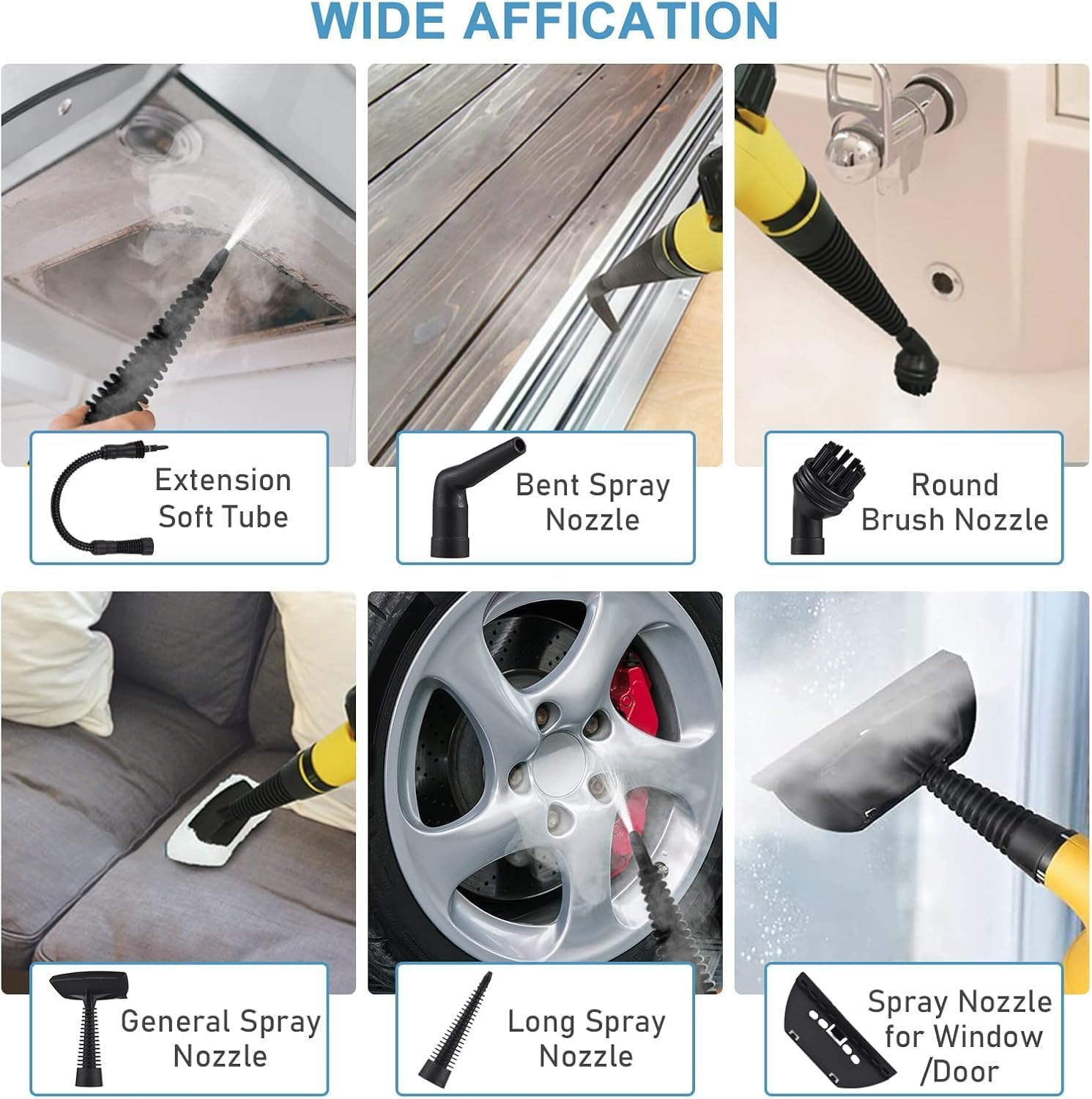 Handheld Pressurized Steam Cleaner with 9 Piece Accessories, Multipurpose Steamer with Hsafety Lock for Carpet Curtain Car Seat, 1050W Portable Upholstery Steamer for Home Kitchen Bathroom image number 4