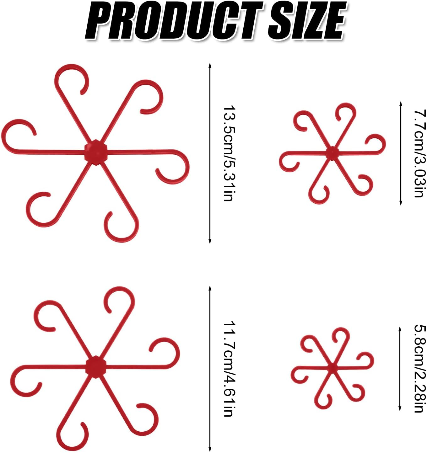 4Pcs Climbing Houseplant Stem Supports, Plastic Plant Climbers Stem Holders Reusable Flower Plant Stakes Trellis Stem Hook Growth Accessories for Plant (Red) image number 5