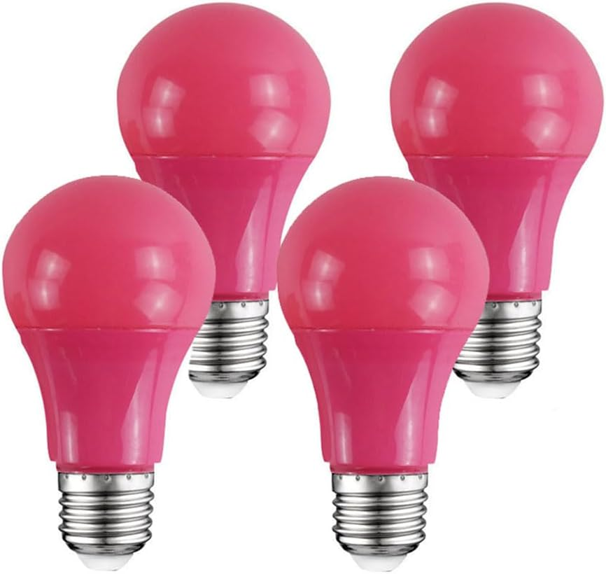 Porch Light Bulb,60 Watt Equivalent,9W A60 LED Bulbs for Halloween Christmas Party Bar Decoration and Home Lighting,Colored Light Bulb with E27 Base,Non-Dimmable,4 Pack (Orange) - Orange image number 3