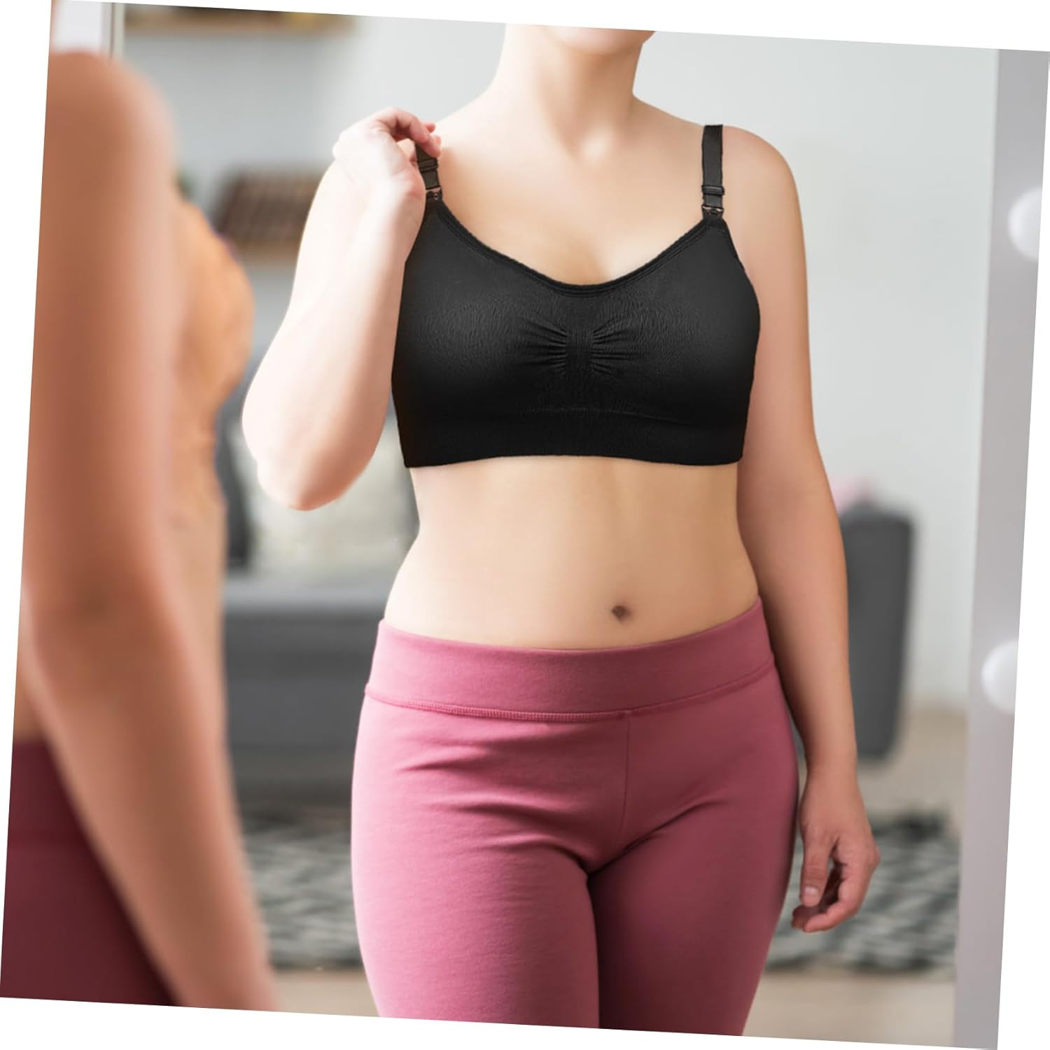 Homoyoyo 3Pcs Nursing Maternity Bras Breastfeeding Bras Soft Material Stretchy Nursing Bralette for Pregnancy Pumping Comfortable Fit Sleep image number 1