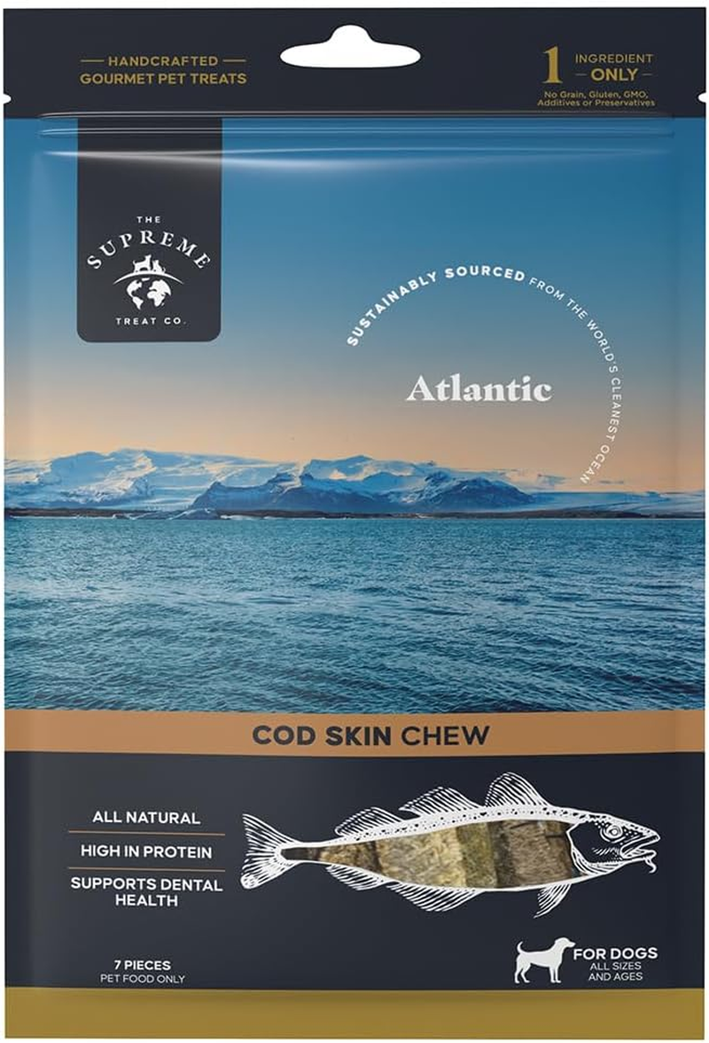 Dog Treats, Cod Skin Chew, 7Pk, 90G