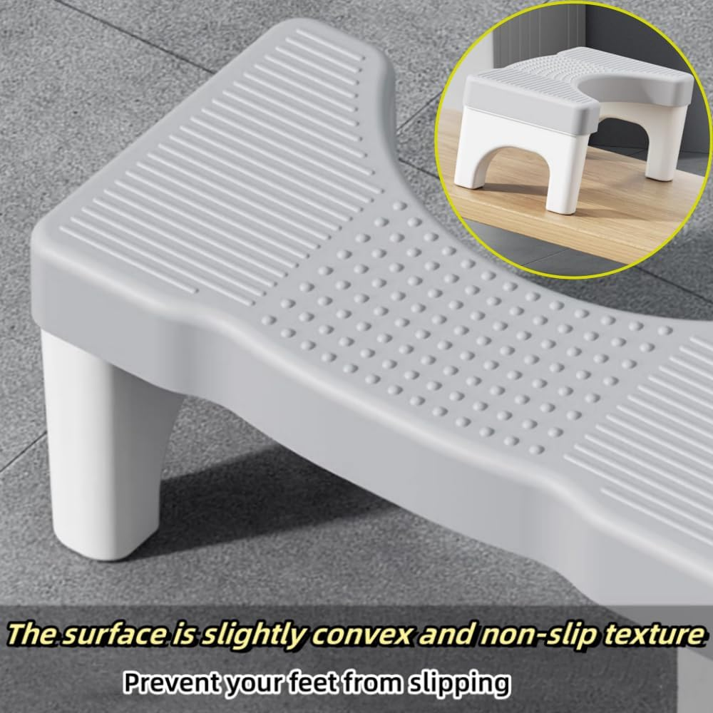 1 PCS Non-Slip Poop Stool for Bathroom,Toilet Stool Poop Stool for Adults,Seniors,Portable PP Toilet Stool Poop,Sturdy PP Toilet Step Stool for Easy to Wash image number 3