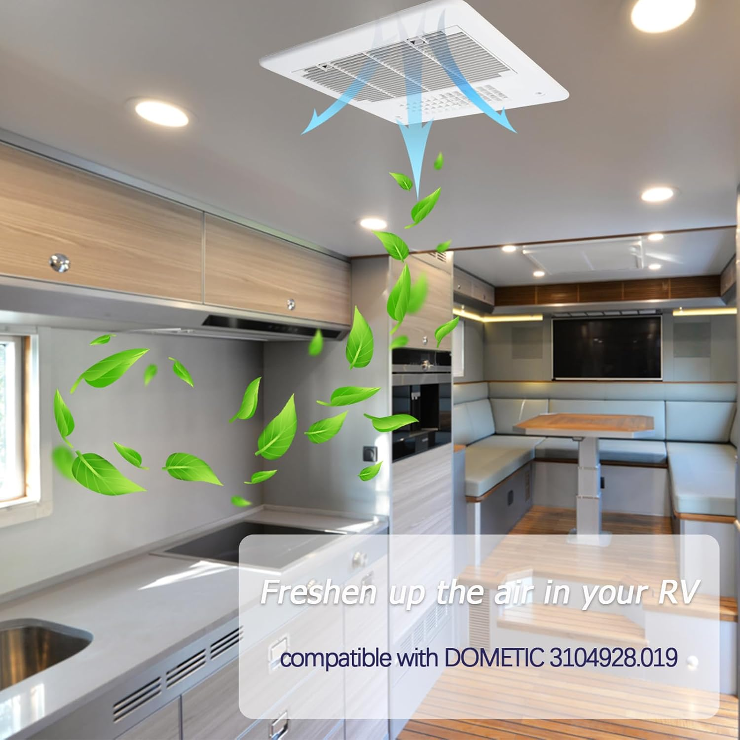 Dianrui RV A/C Cover for Dometic AC Cover Replacement for Dometic 3104928.019, Duo-Therm RV Air Conditioner Grille Replacement with RV A/C Filter (14.1" X 7.7") RV Air Conditioners Parts & Accessories image number 5