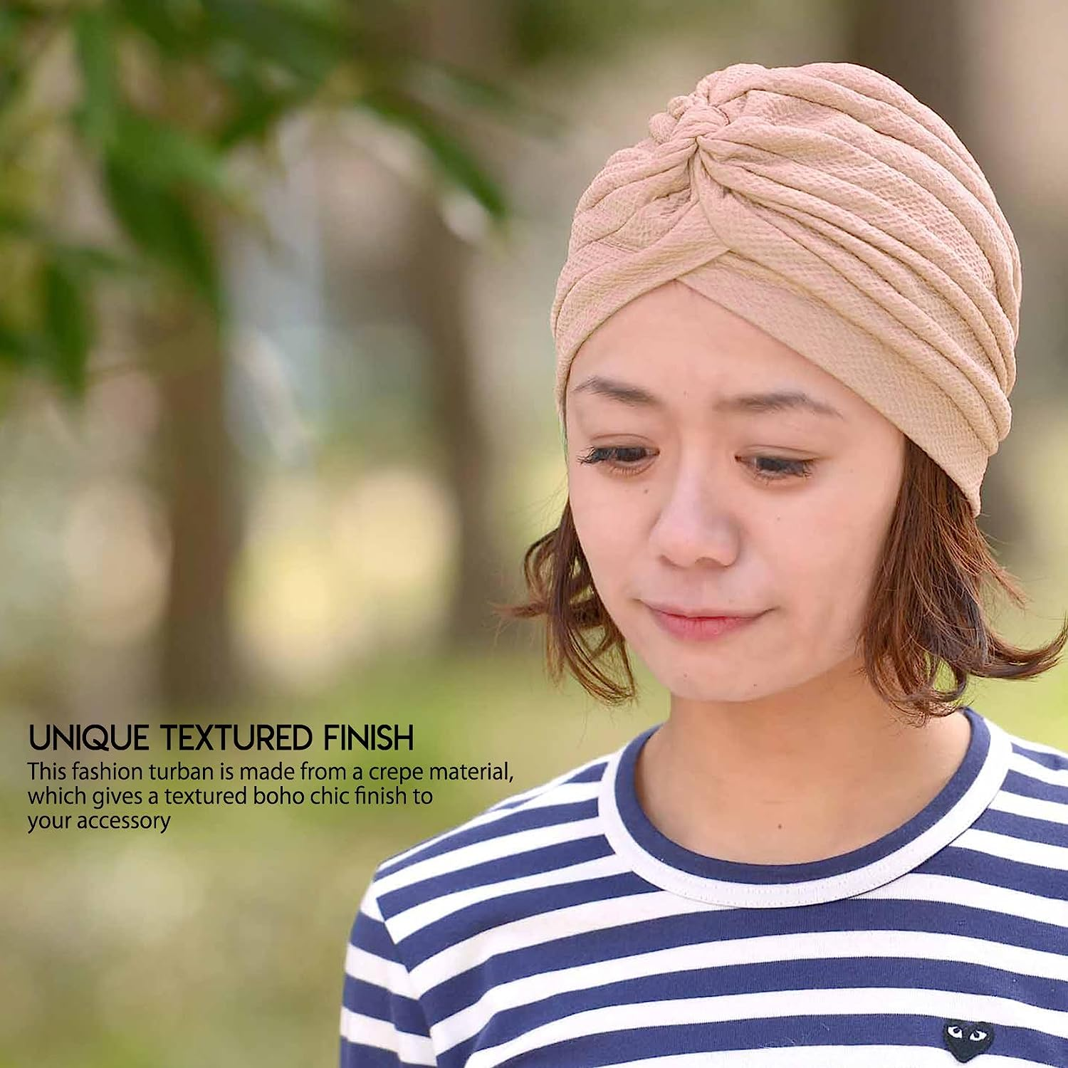 Womens Fortune Teller Fashion Turban - Boho Headwrap Festival Indian Costume - Black image number 2