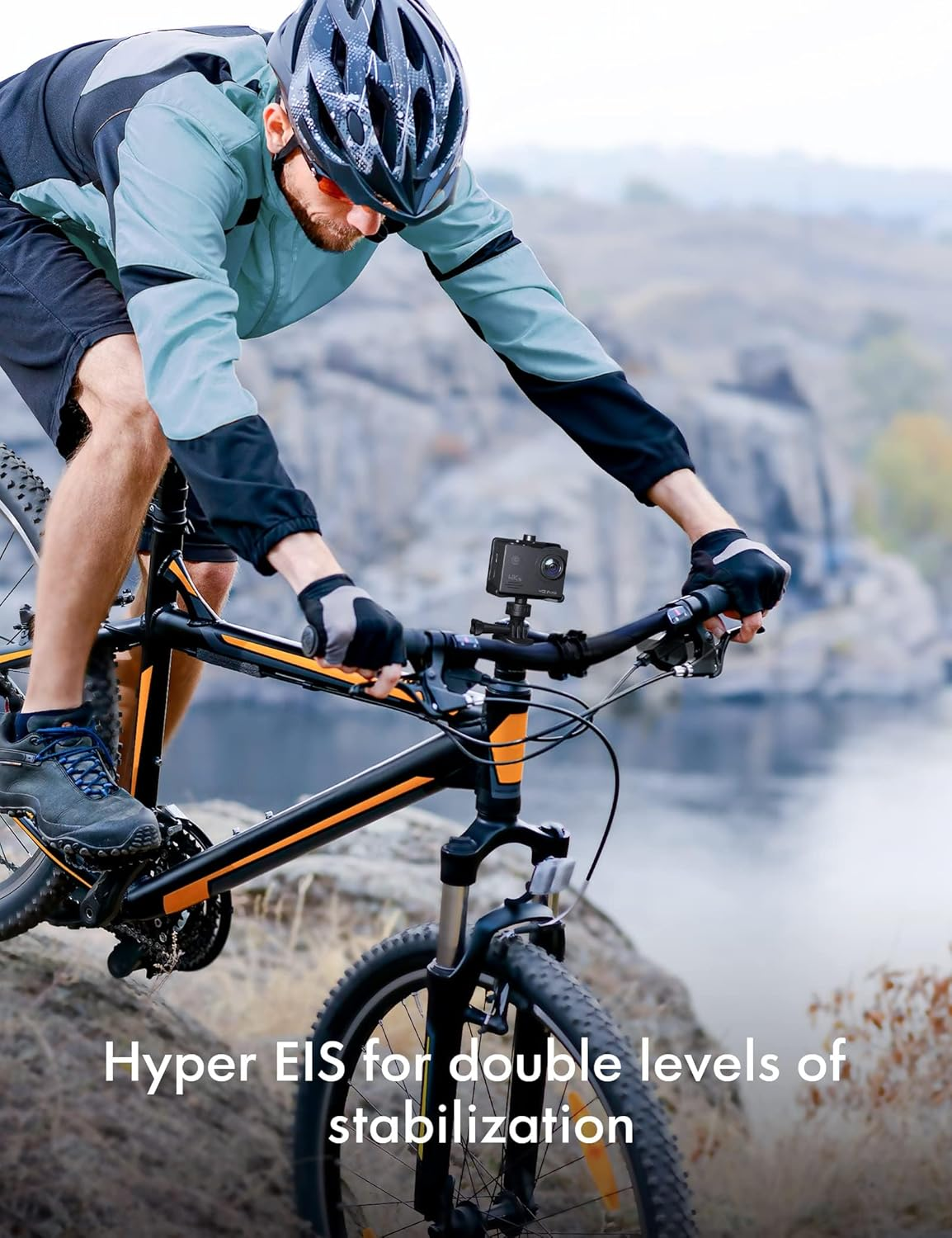 WOLFANG Action Cam 4K30FPS 20MP with 32GB Microsdxc Memory Card Wifi 40M Underwater Camera Waterproof Ice Action Cam Remote Control Microphone Accessory Kit image number 3