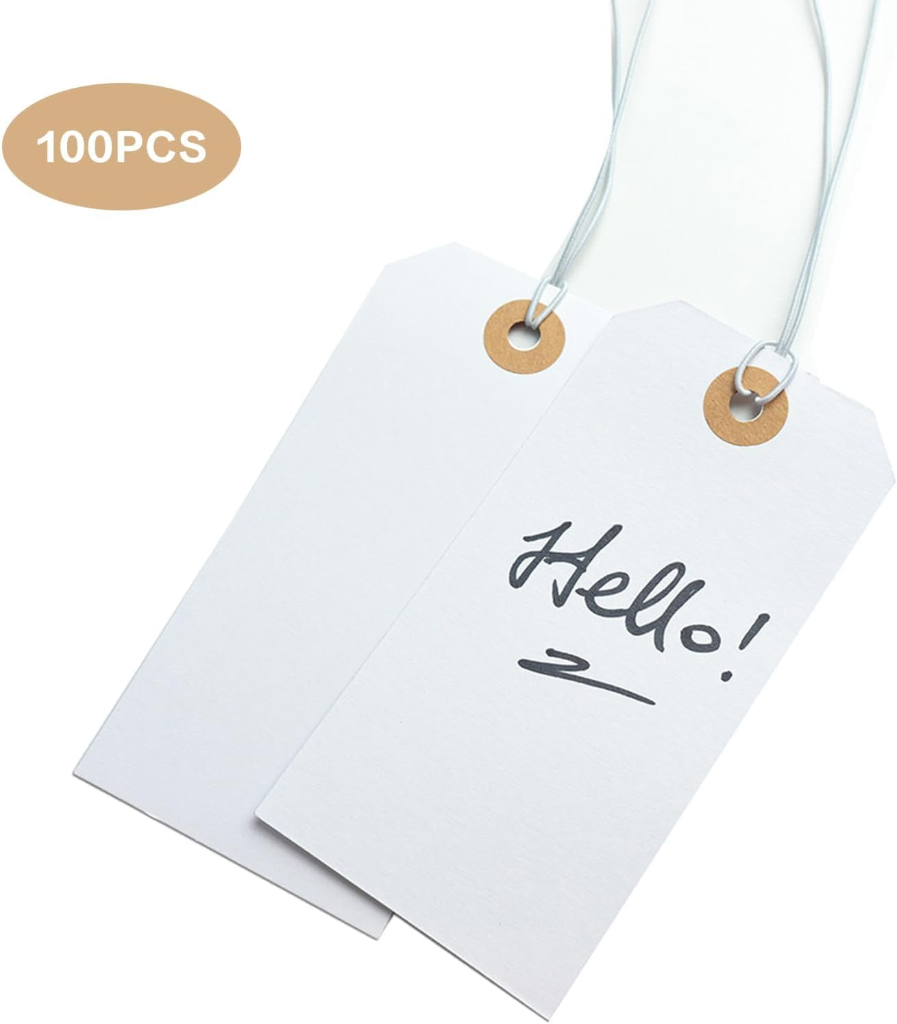 Ztowoto 100 Pcs Gift Tags ，Writable Blank Price Tags with String，12 * 6Cm Gift Tags with String Attached,Price Tag Price Labels for Product Jewelry Clothing Tags Pricing Gift Yard(2 Colour) image number 4