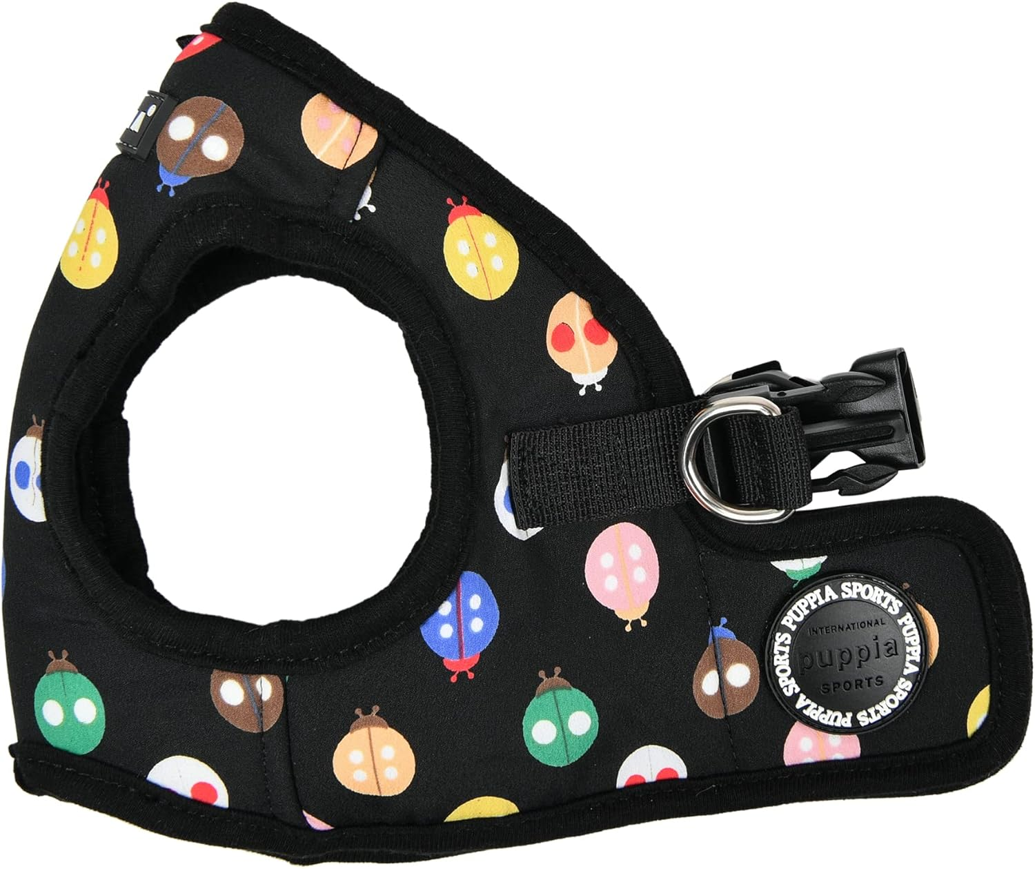 Puppia Lady Beetle Step-In Vest Dog Harness No Choke No Pull Walking Training for Small and Medium Dog - Black - M