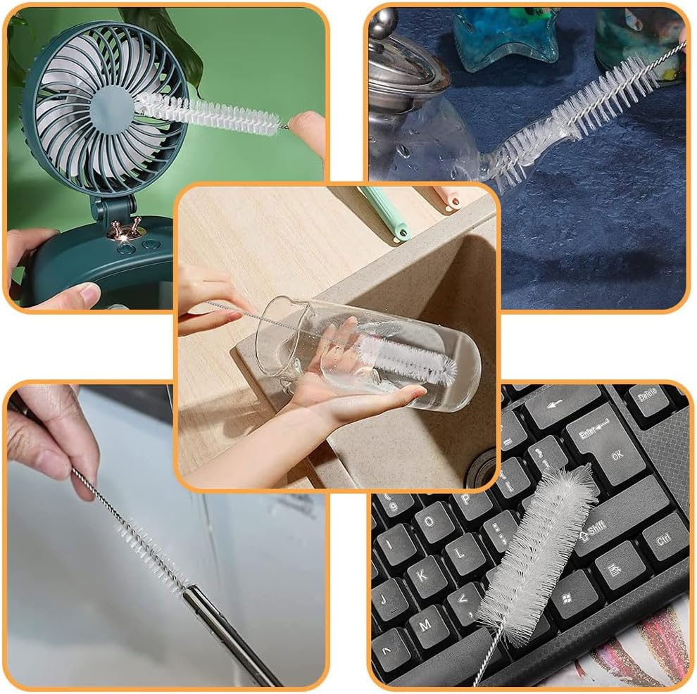 10Pcs Bottle Cleaner Brush Set with Hook, 8.2 Inch Nylon Bottle Cleaning Brushes for Narrow Neck Bottles, Cups, Pipe Cleaners, Straw Cleaner Brush for Owala,Baby Bottles,Hydroflask,And Munchkin image number 5