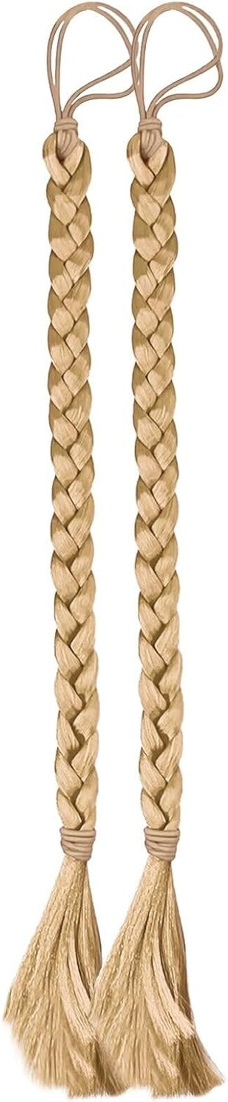 2Pcs Braided Ponytail 45Cm Hair Band Kids Braiding Hair Extensions Girls Wig (Purple)