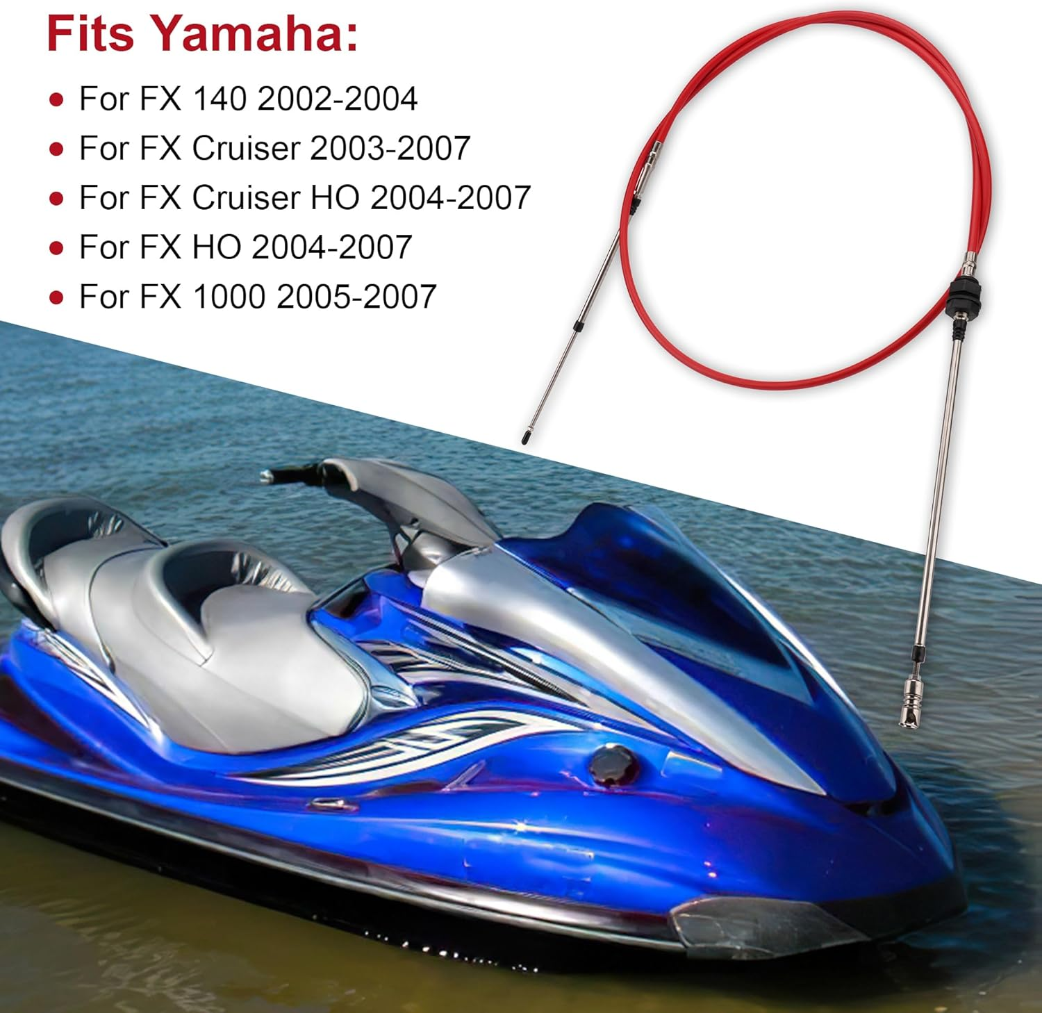 Reverse Cable for Yamaha FX 140 2002-2004, FX Cruiser 2003-2007, FX Cruiser HO 2004-2007, FX HO 2004-2007, FX 1000 2005-2007, F1B-6149C-02-00, F1B-6149C-01-00 image number 3