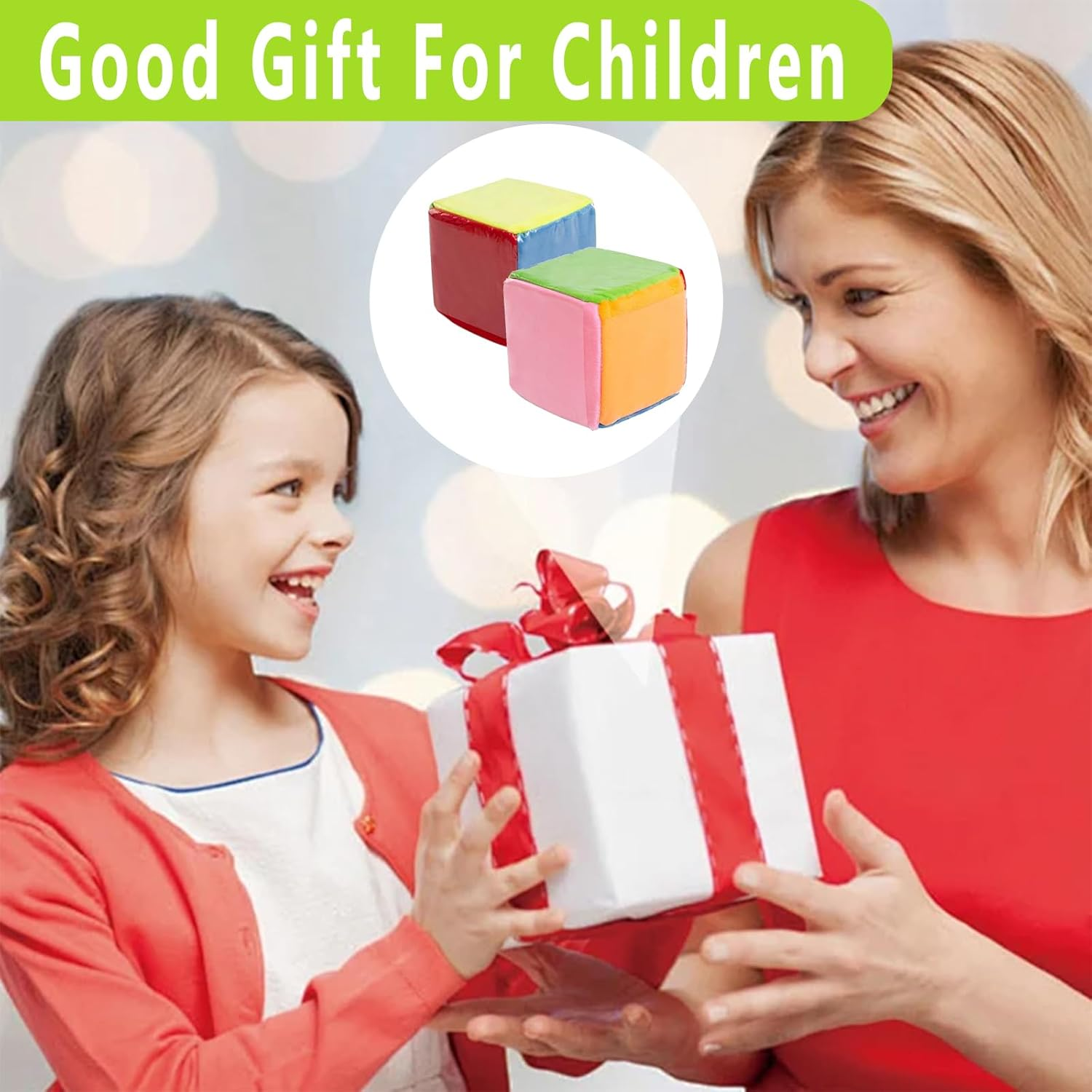 Wtpin Pack of 2 Pocket Cubes, Dice with Pockets for Nursery, Colourful Cube with Pocket Pockets, 10 Cm Pocket Cube, Large Colourful Cube, Children'S Learning Cube for Nursery (10 X 10 Cm) image number 3