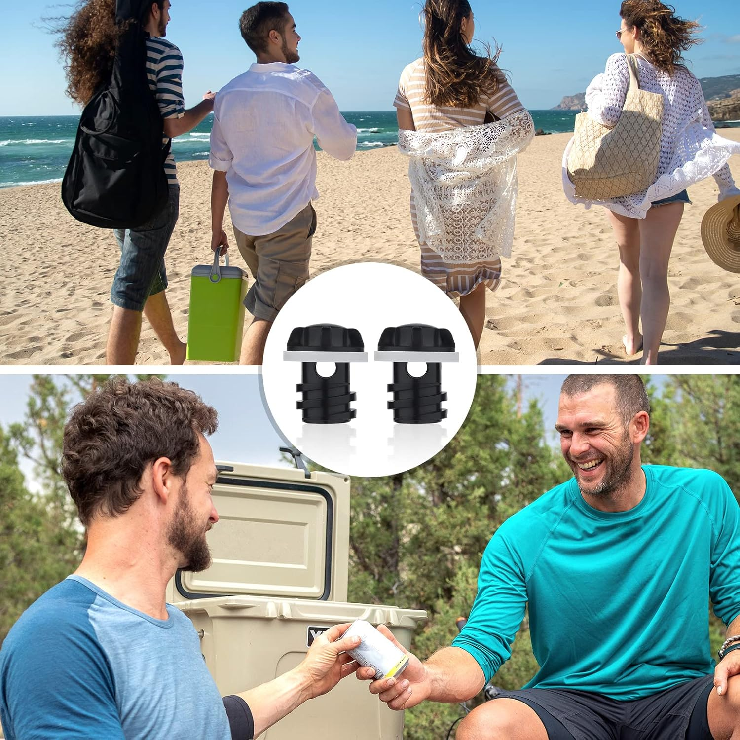 2Pcs Cooler Drain Plug, Replacement Cooler Drain Plug Cooler Accessory Compatible with Yeti'S Line of Roadie, Tundra and Tank Coolers Fit for ORCA Coolers (Black)