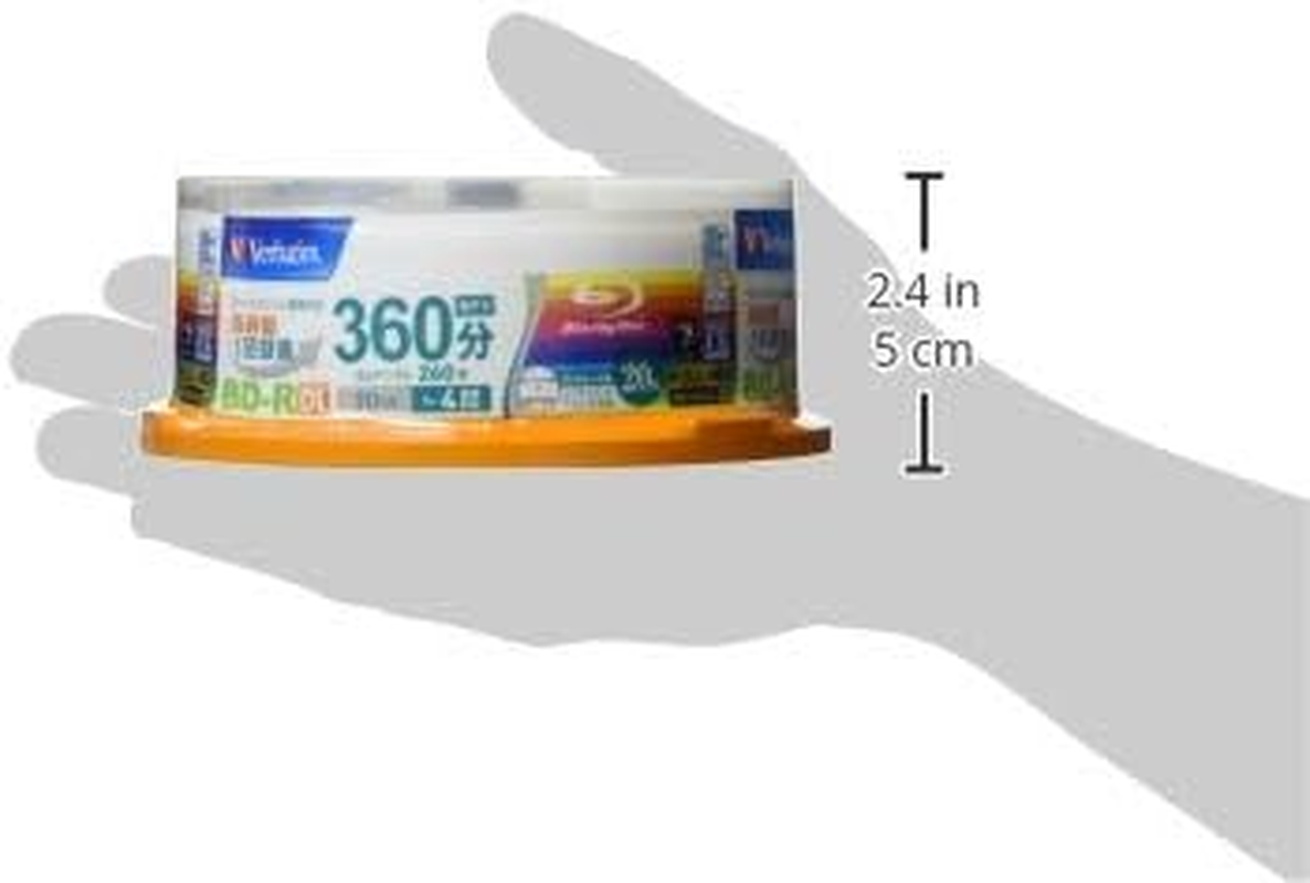 Verbatim VBR260YP20SV1 Single Recording Blu-Ray Disc BD-R DL 50GB 20 Sheets White Printer Blue Single Layer 1-4X image number 3