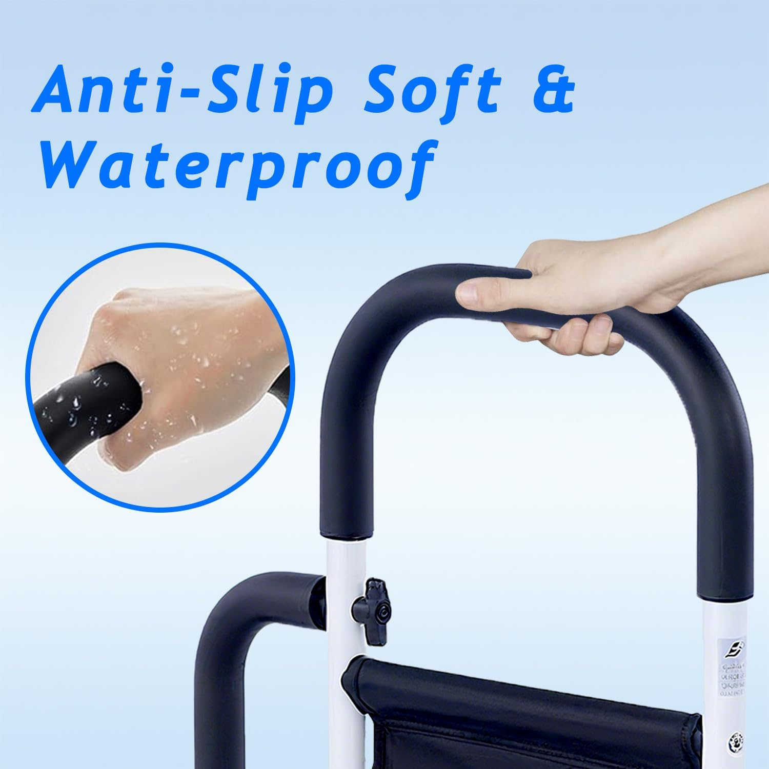 Bed Rails for Elderly Adults Safety, Bed Assist Rail with Dual Grab Handles for Seniors, Non-Slip Ergonomic Handle, 300Lb Weight Capacity, Storage Pocket, Fits Twin/Full/Queen/King image number 3