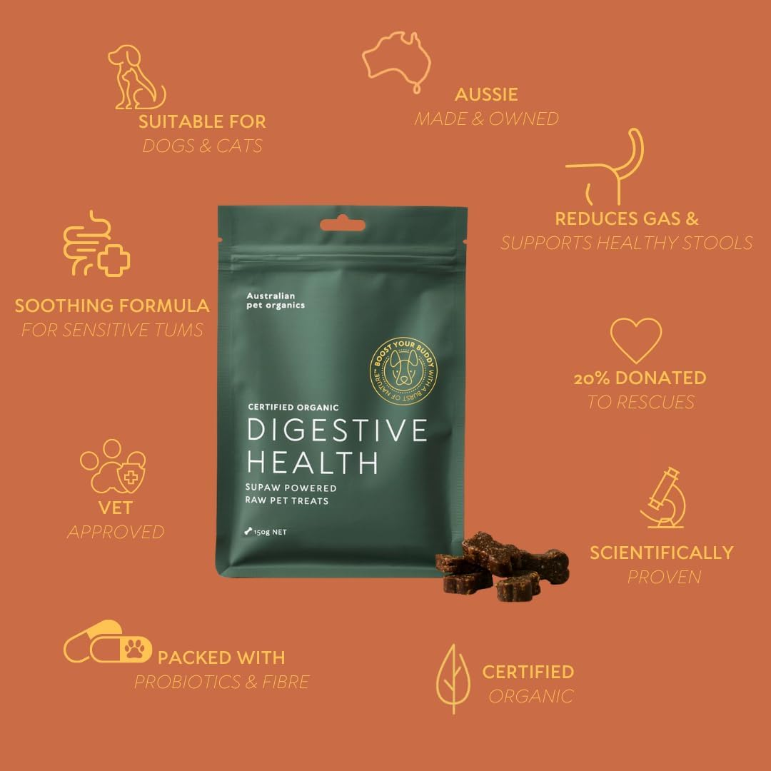 SUPAW&trade; by Australian Pet Organics Certified Organic Digestive Health Dog Treat 150G image number 4