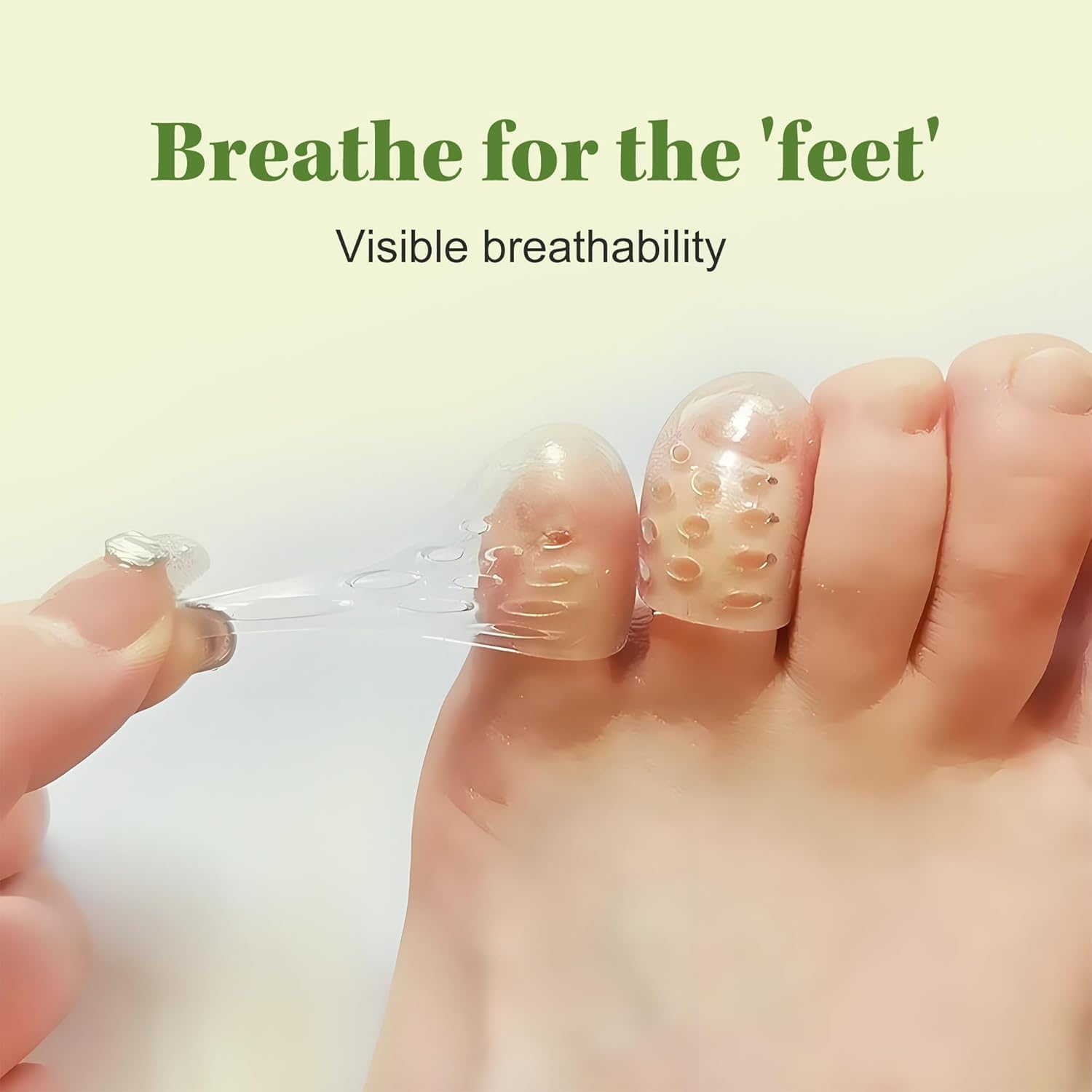 50 Pcs Silicone Toe Protectors Women, Gel Anti-Friction Toe Protector Breathable, Soft Clear Little Toe Protectors Women, Toe Sleeves for Corns, Blisters and Pain Relief (White) image number 1