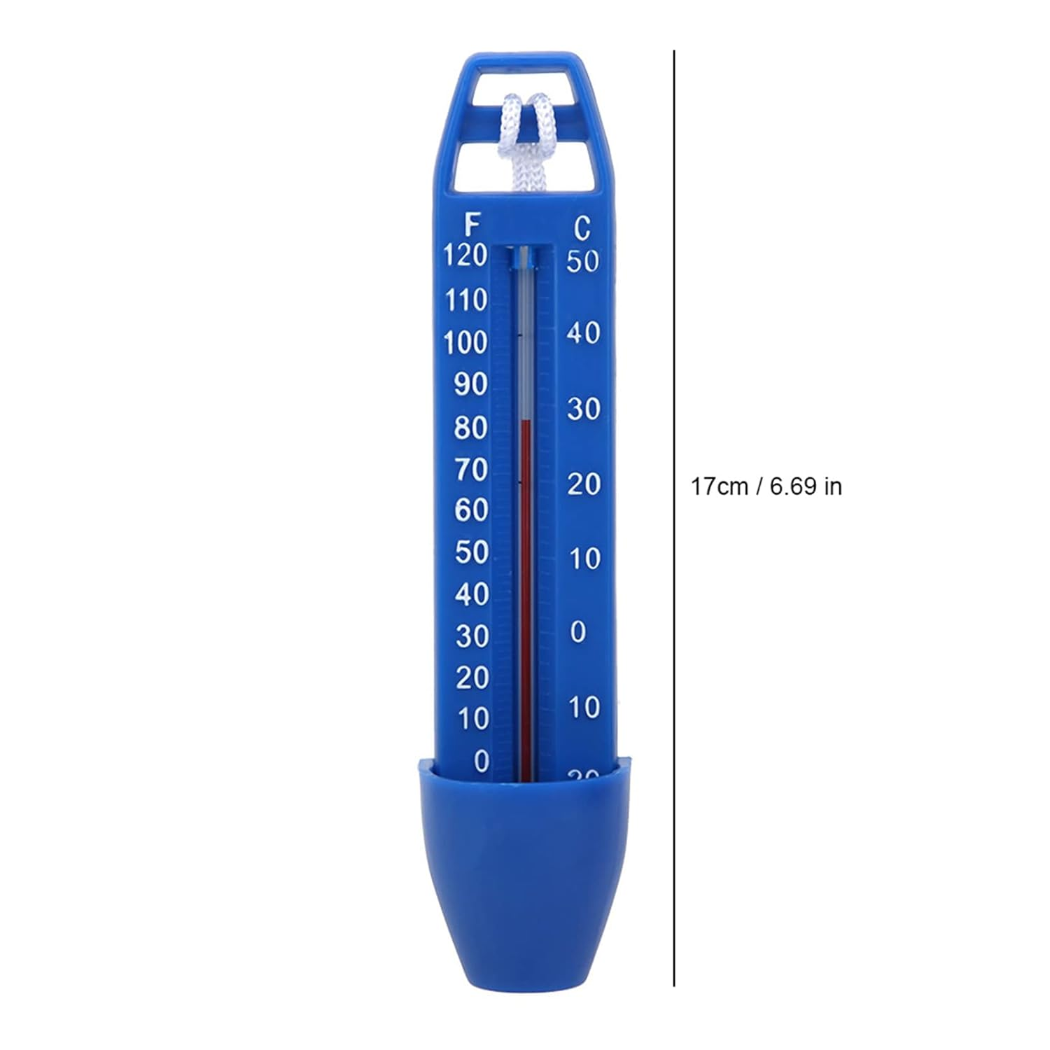 Jiawu Thermometer with String, Wear-Resistant Pool Floating Thermometer, Resistant Outdoor and Indoor Pool Spa for Hot Tub Home Garden Swimming image number 1