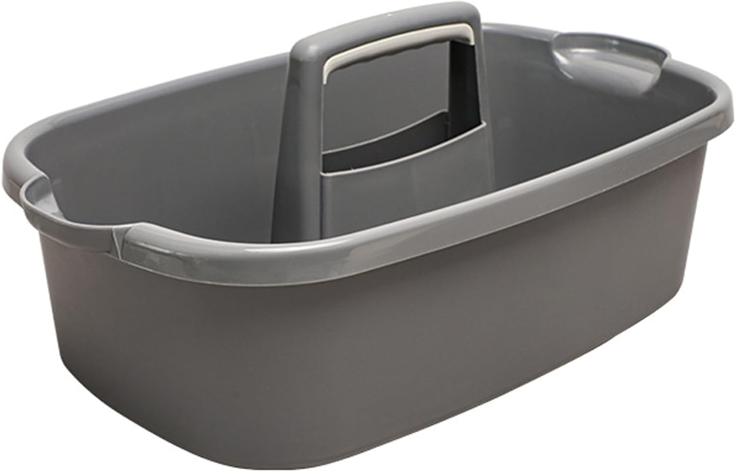 Plastic Cleaning Caddy with Handle, Cleaning Supplies Caddy, Cleaning Supply Organizer with Handle, Large Plastic Bucket, Portable Shower Basket Tote, Gray. image number 6
