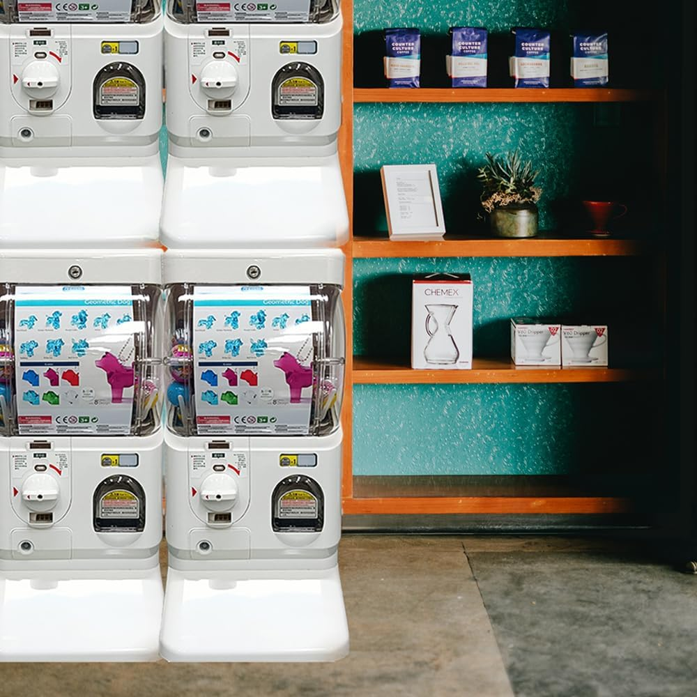 Kenisy Japan Style Capsule Vending Machine for Retail Stores, Mall Gumball Prize Machine for 1.97''-2.56'' Capsules, Party Coin Operated Small Gashapon Toys Bank (50Pcs Token Included) (Black)