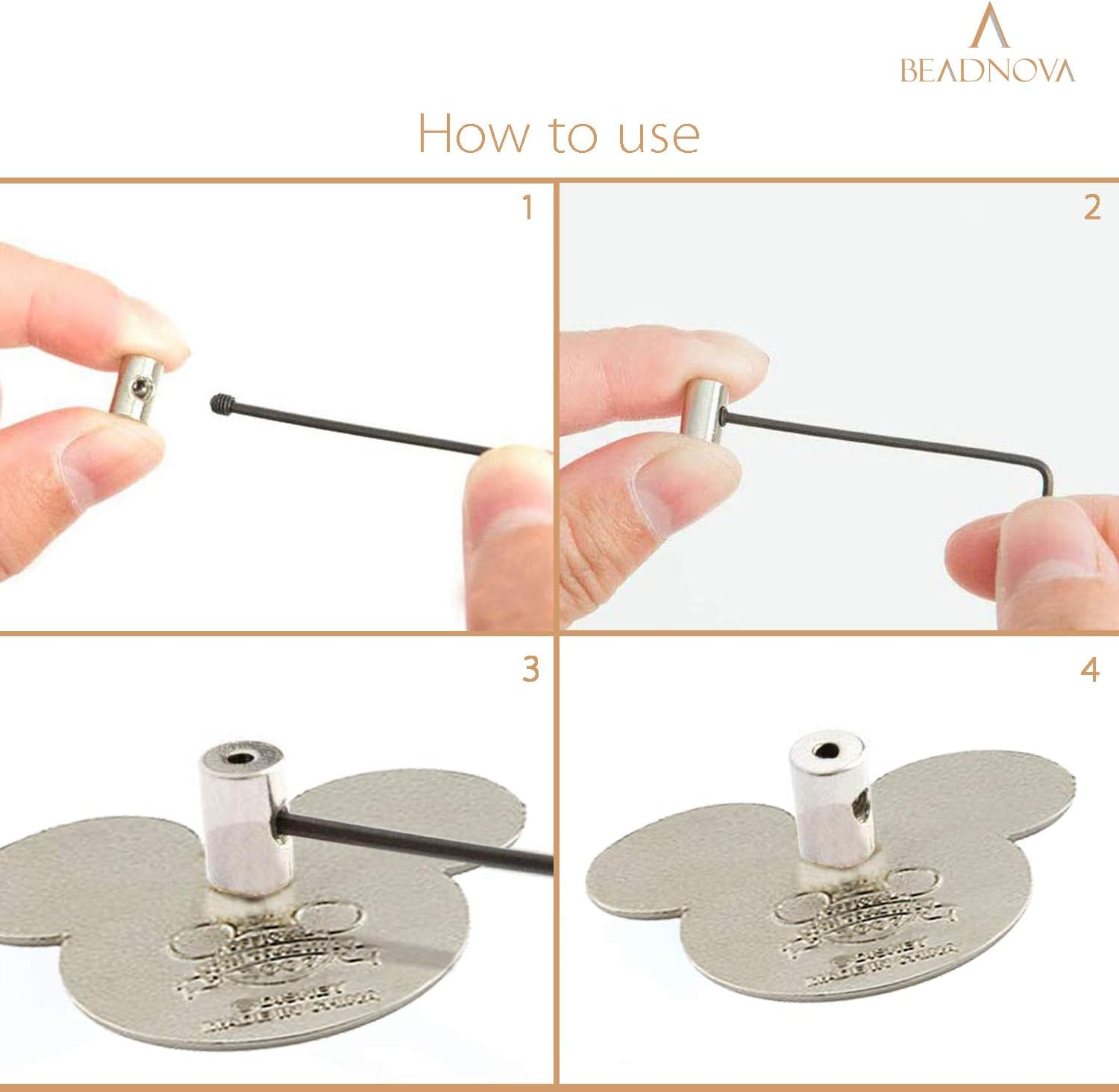 BEADNOVA Pin Keeper with Allen Wrench Pin Back for Backpack Enamel Pins Label Pins Locking (50Pcs, Allen Wrench Included) - 10Pcs image number 4