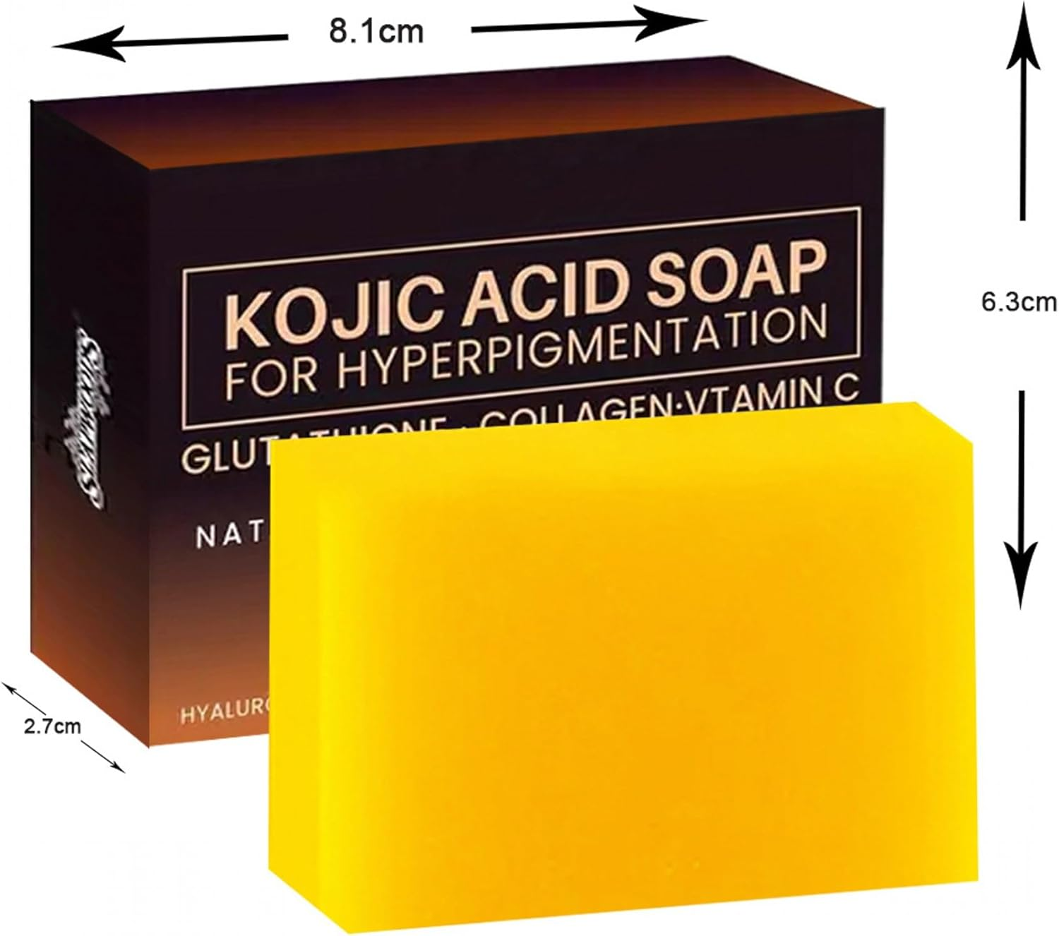 Wadayu 4PCS Natural Kojic Acid Soap Bar for Face & Body Clean, Smooth Skin and Moisturizing, Kojic Acid and Turmeric Skin Brightening Soap, 4X100G image number 3