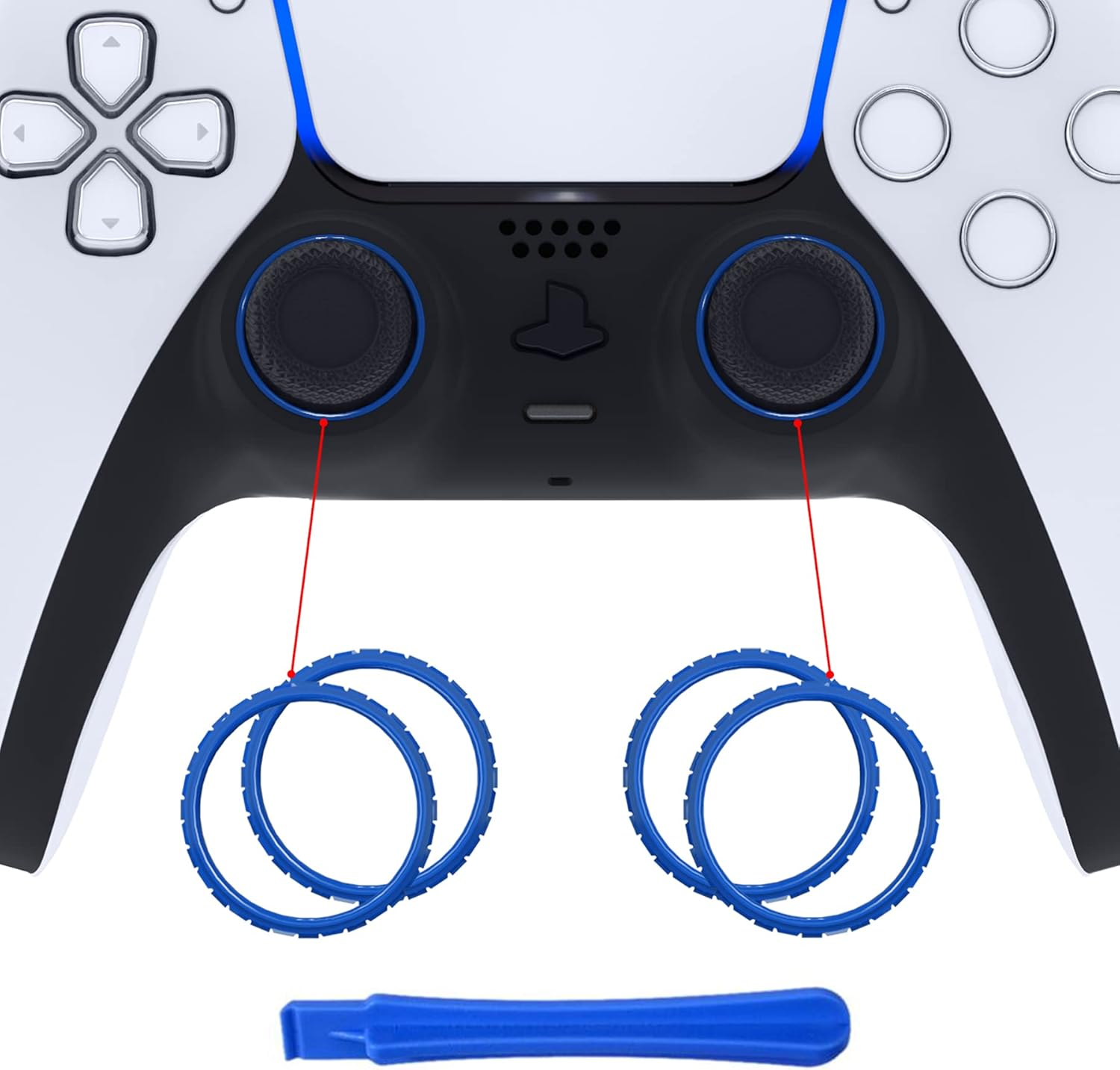 Extremerate Purple Replacement Accessories for PS5 Controller, Custom Accent Rings for PS5 Controller - Controller NOT Included