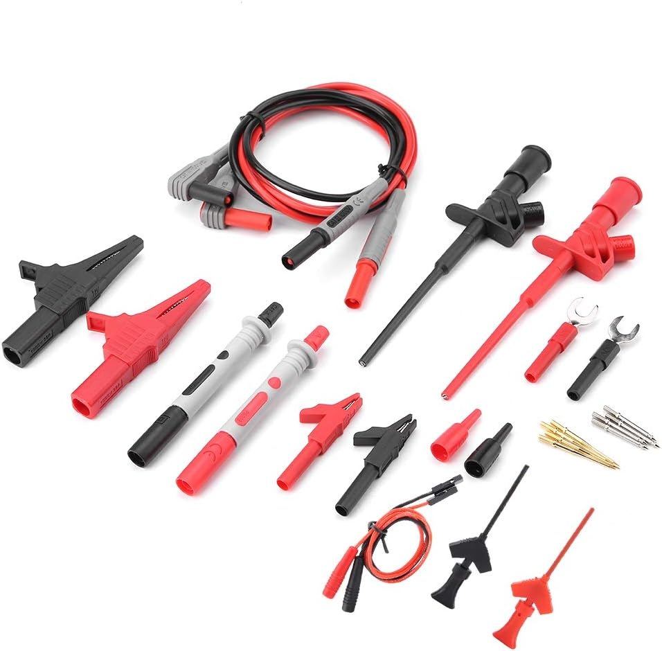 24Pcs Measuring Wire Kits for P1300E Multimeter Probes Replacement Test Clips Set Including Banana Plug Test Table Sticks Needles Test Hook image number 1