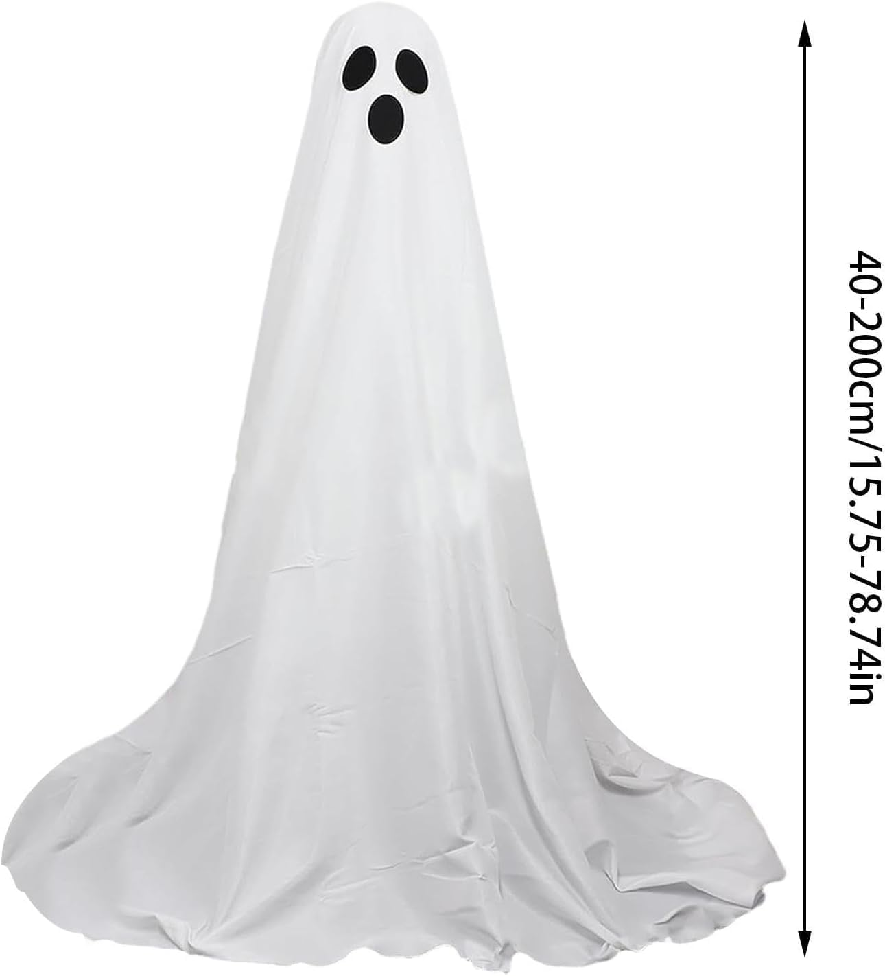 Spooky Ghost with Light | Halloween Decoration Large Cute Ghost with LED String Lights and Balloon | Halloween Outdoor Hanging Decorations for Garden, Porch, Yard, Balcony, Lawn, Patio, Front Door image number 4