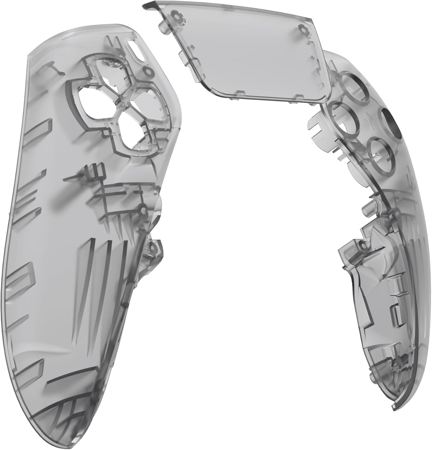 Extremerate Left Right Front Shell and Touchpad Compatible with P S 5 Edge Controller, Clear Lime Green Replacement Faceplate Shell Custom Touch Pad Cover Compatible with P S 5 Edge Controller