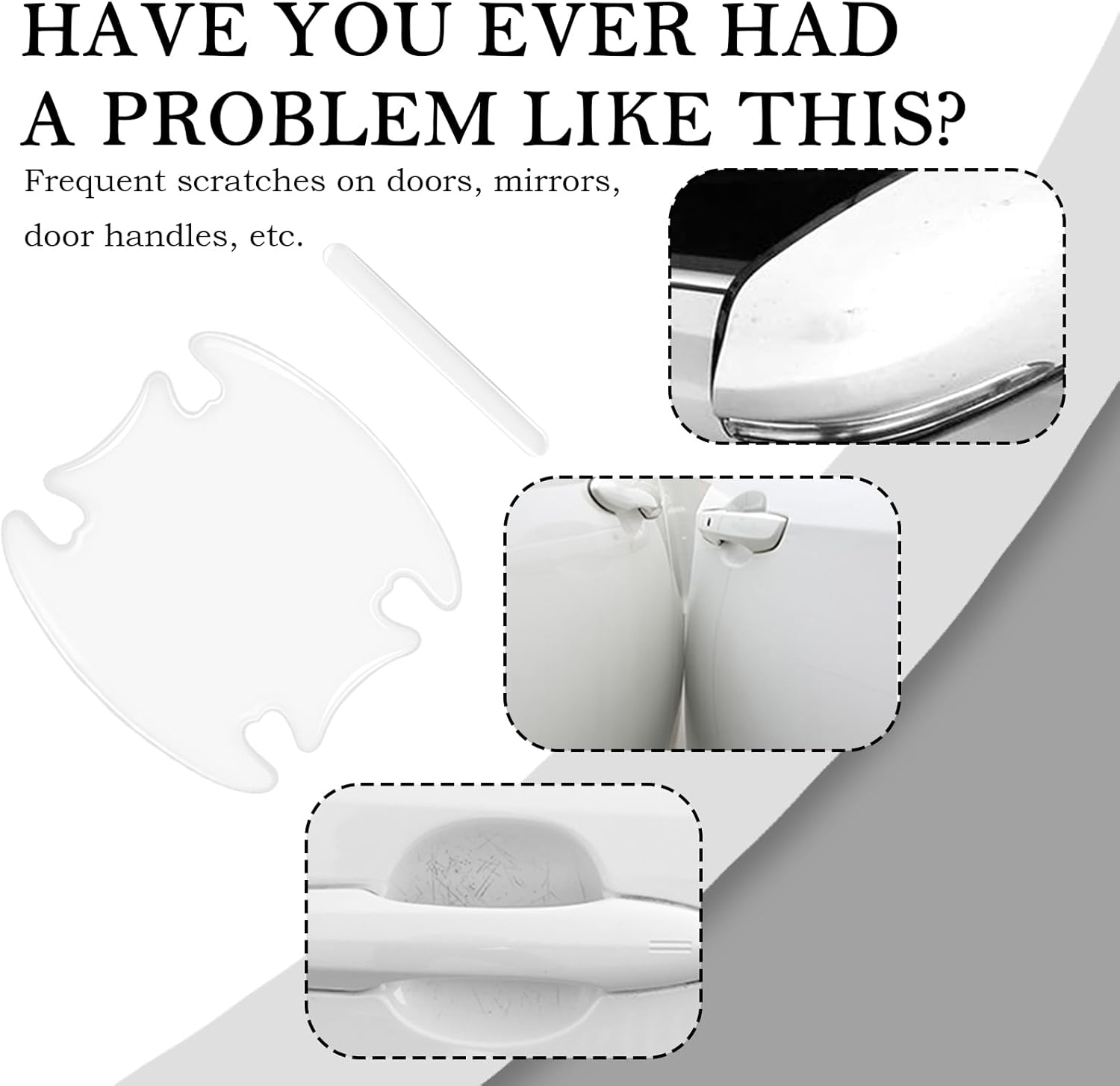 4PCS Car Door Handle Protectors 4PCS Car Door Handle Cup Protector Kit,Pvc Car Door Handle Scratch Protector for Scratches as Car Decorations,Universal Car Door Handle Scratch Protector (Transparent) - Carbon Fiber image number 2