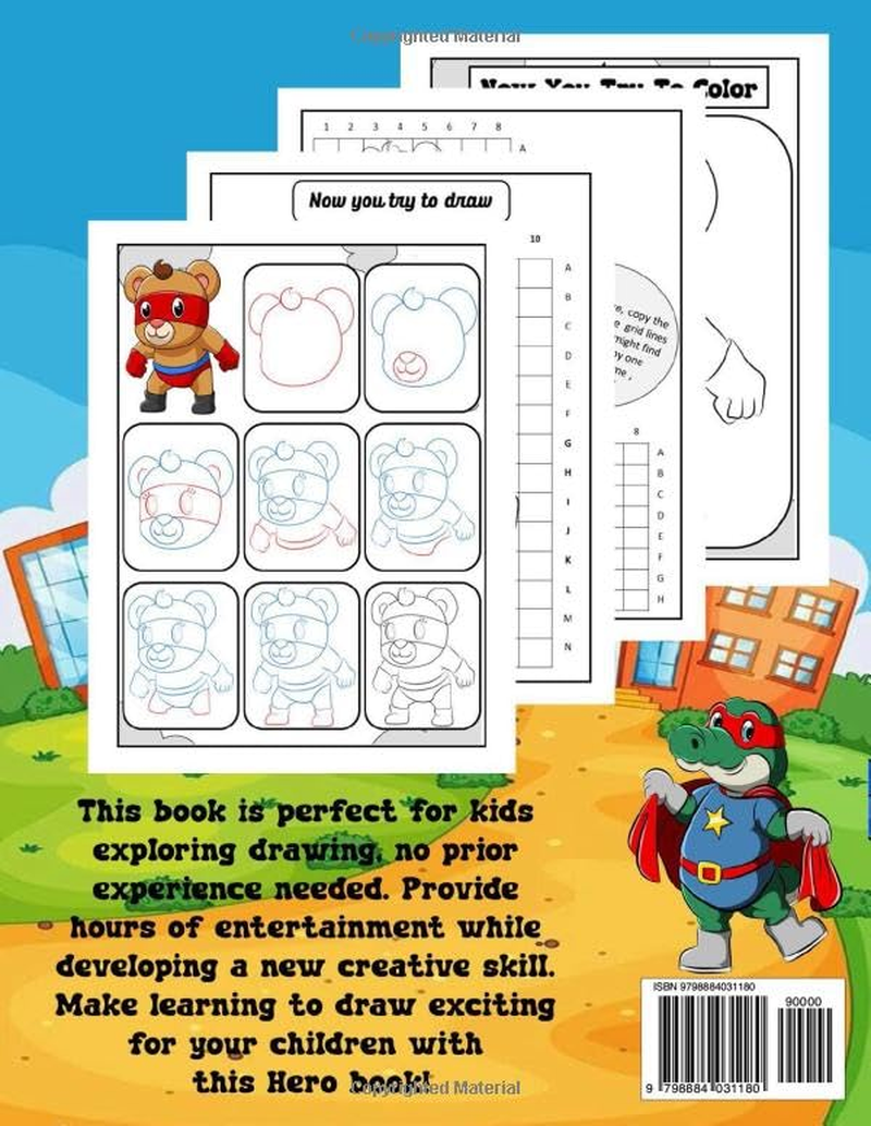 Learn How to Draw Superheroes Animals: Step by Step Drawing Book for Kids | Gift for Children Who Love Draw Superhero