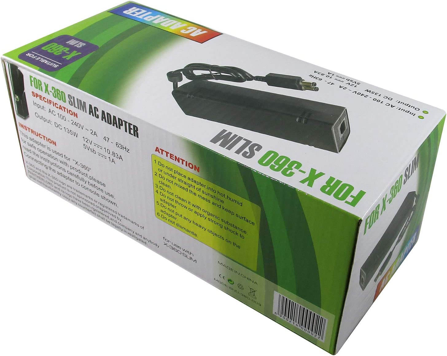 AC Power Supply for Xbox 360S 360 S Slim Console Replacement Cable Lead Adapter Cord image number 3