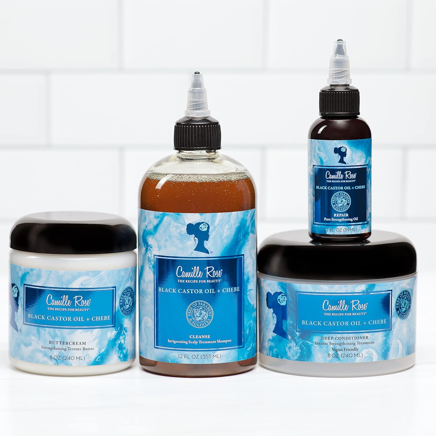 Camille Rose Black Castor Oil + Chebe Cleanse Invigorating Scalp Treatment Shampoo, 355 Ml